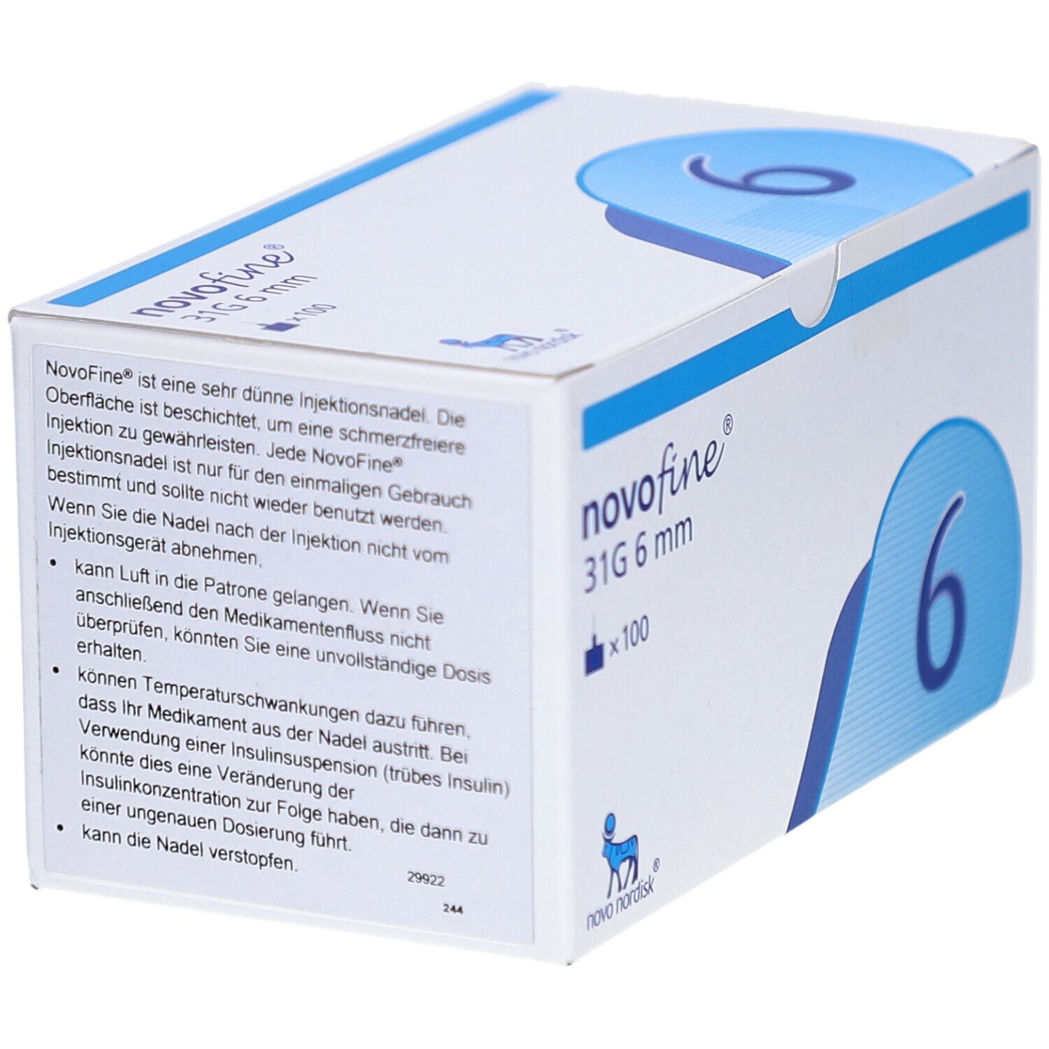 NovoFine Injektionsnadeln 31G 0,25 x 6 mm