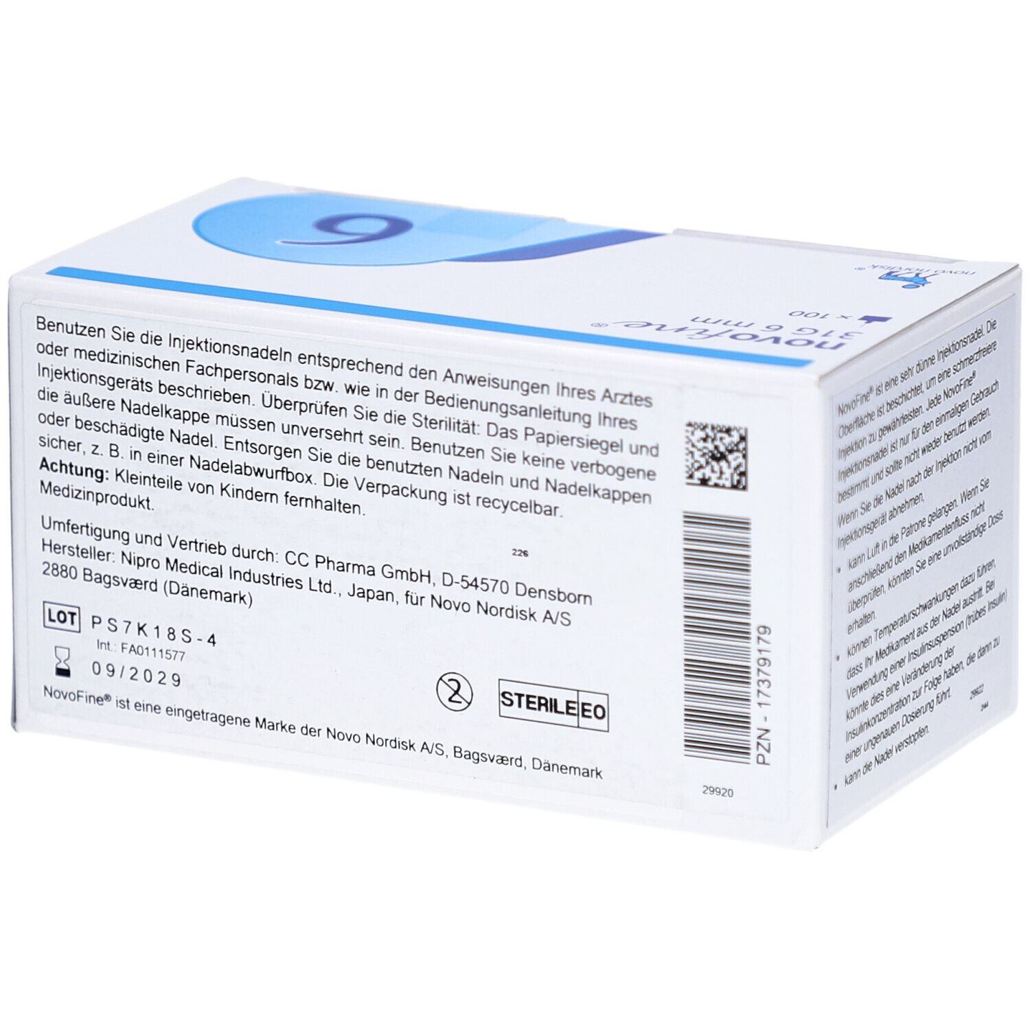 NovoFine Injektionsnadeln 31G 0,25 x 6 mm