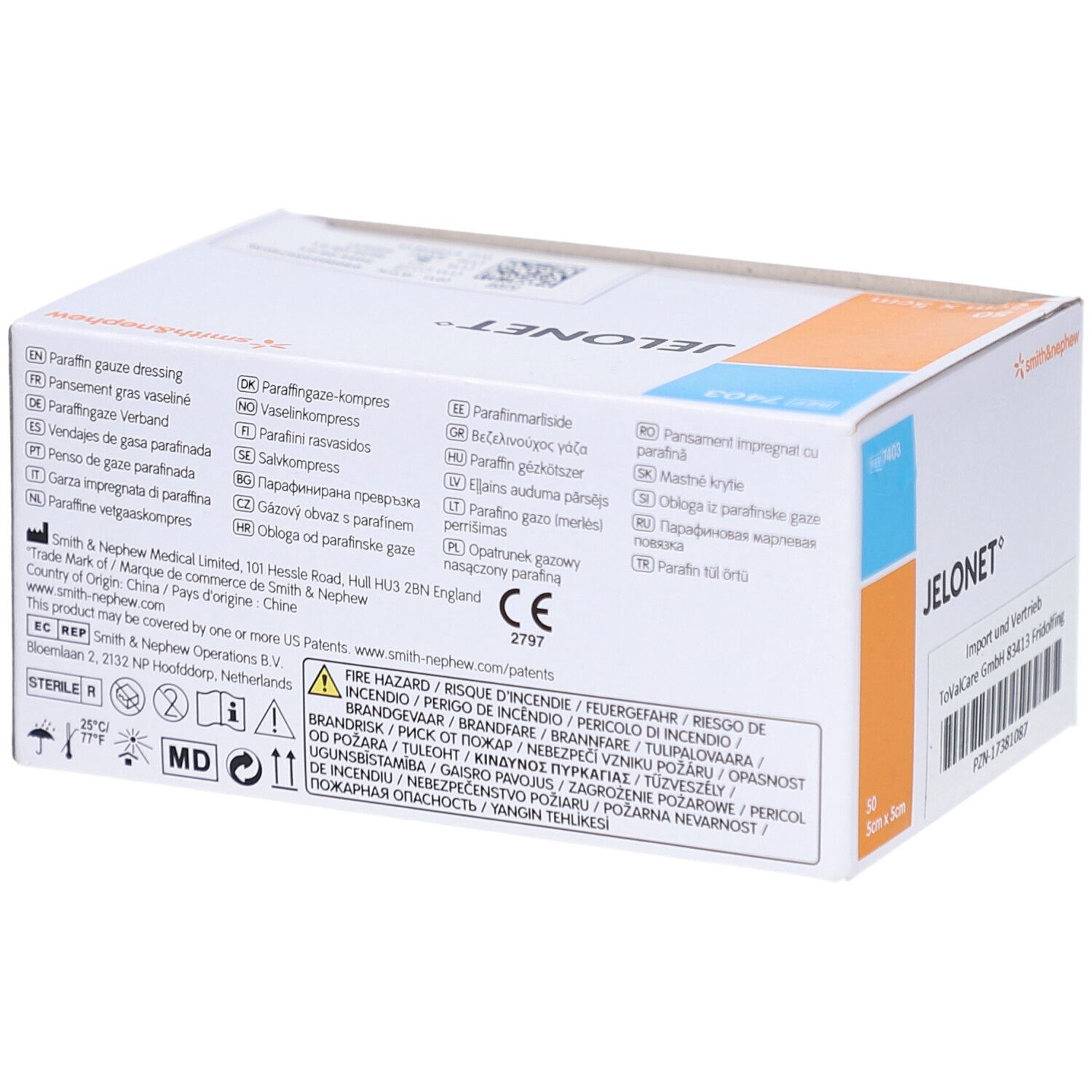 JELONET paraffinbeschichtete Gazeverband 5 x 5 cm