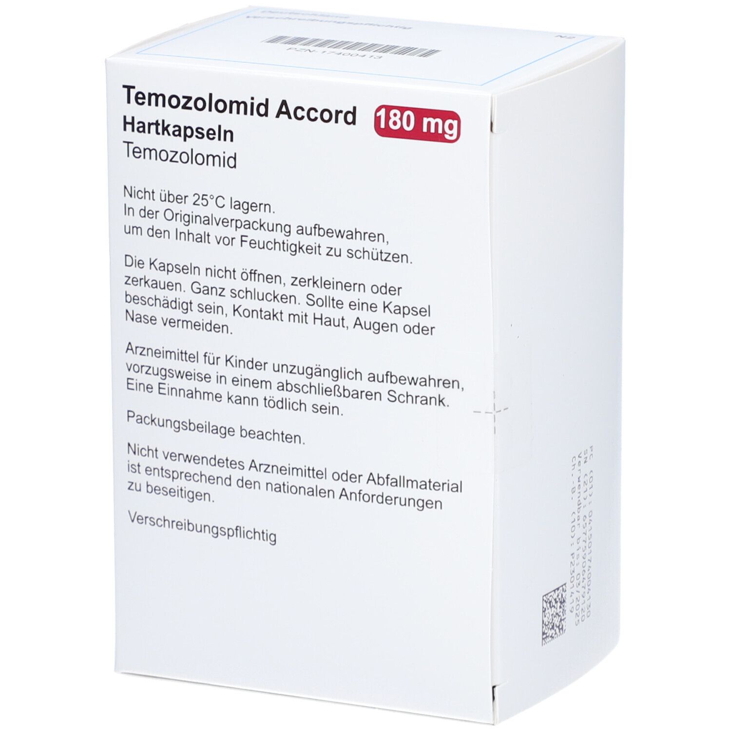 TEMOZOLOMID Accord 180 mg Hartkapseln Sachets