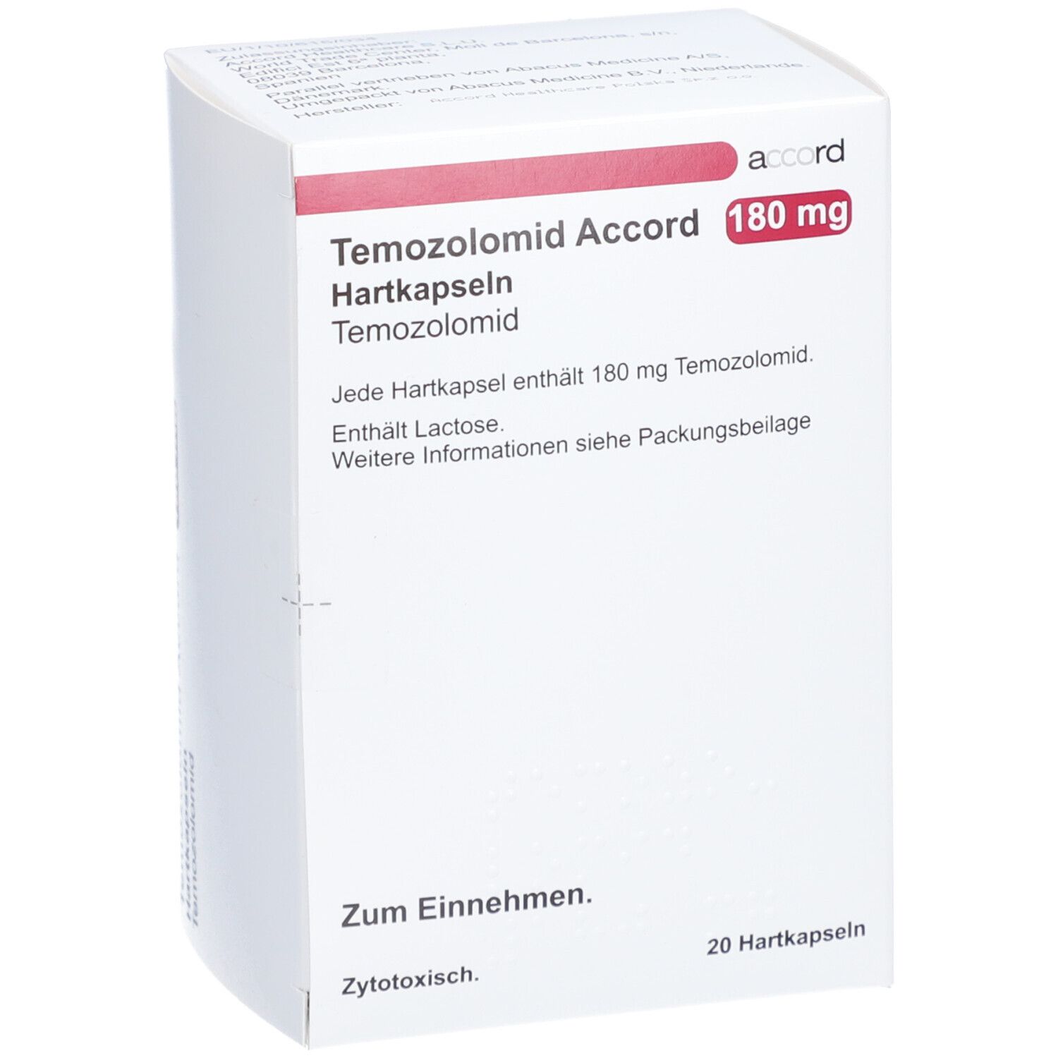 TEMOZOLOMID Accord 180 mg Hartkapseln Sachets