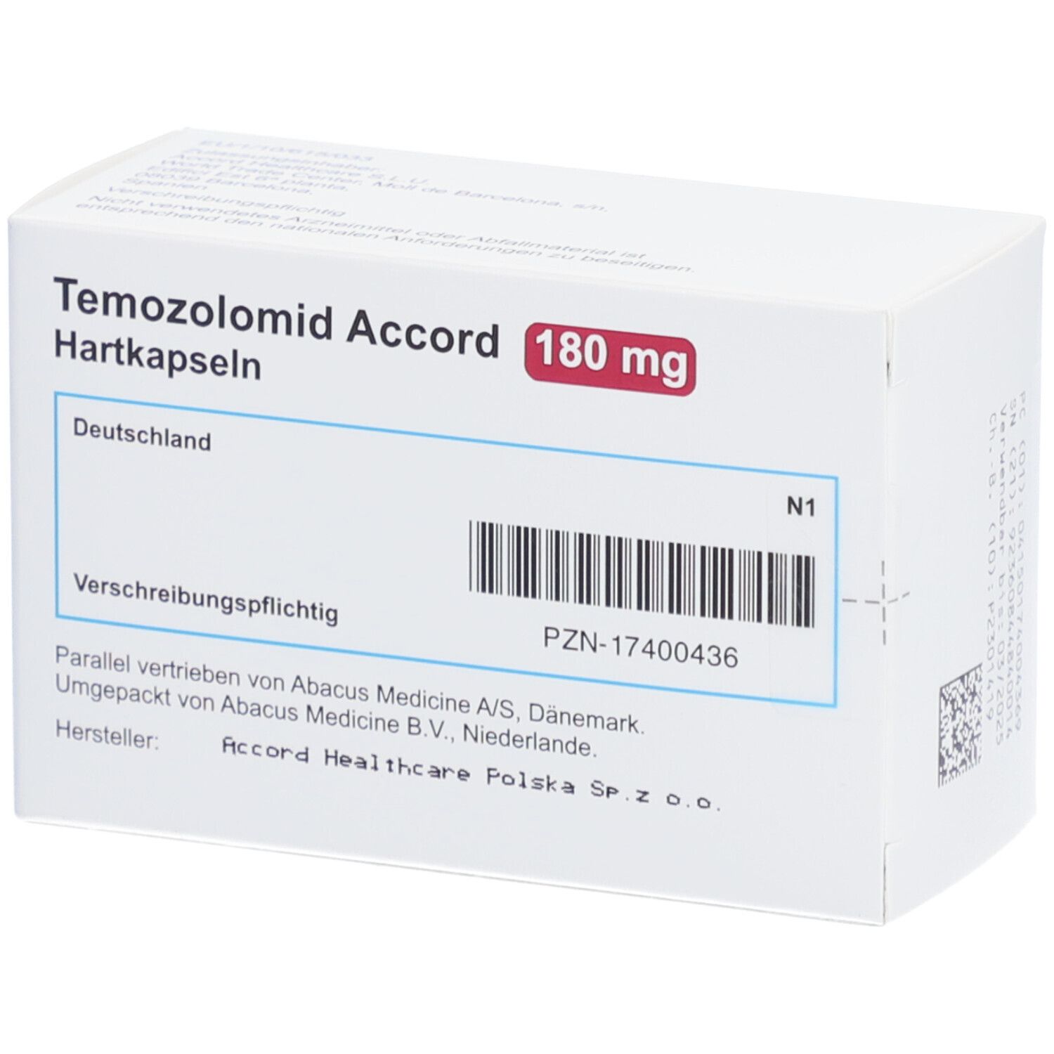 TEMOZOLOMID Accord 180 mg Hartkapseln Sachets