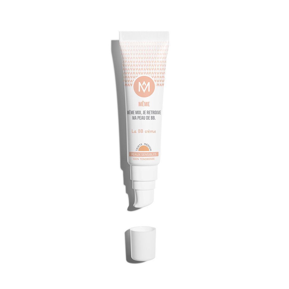 MÊME BB-Creme Medium. Tube mit geöffneter Kappe. Farbton Medium. Für empfindliche Haut.