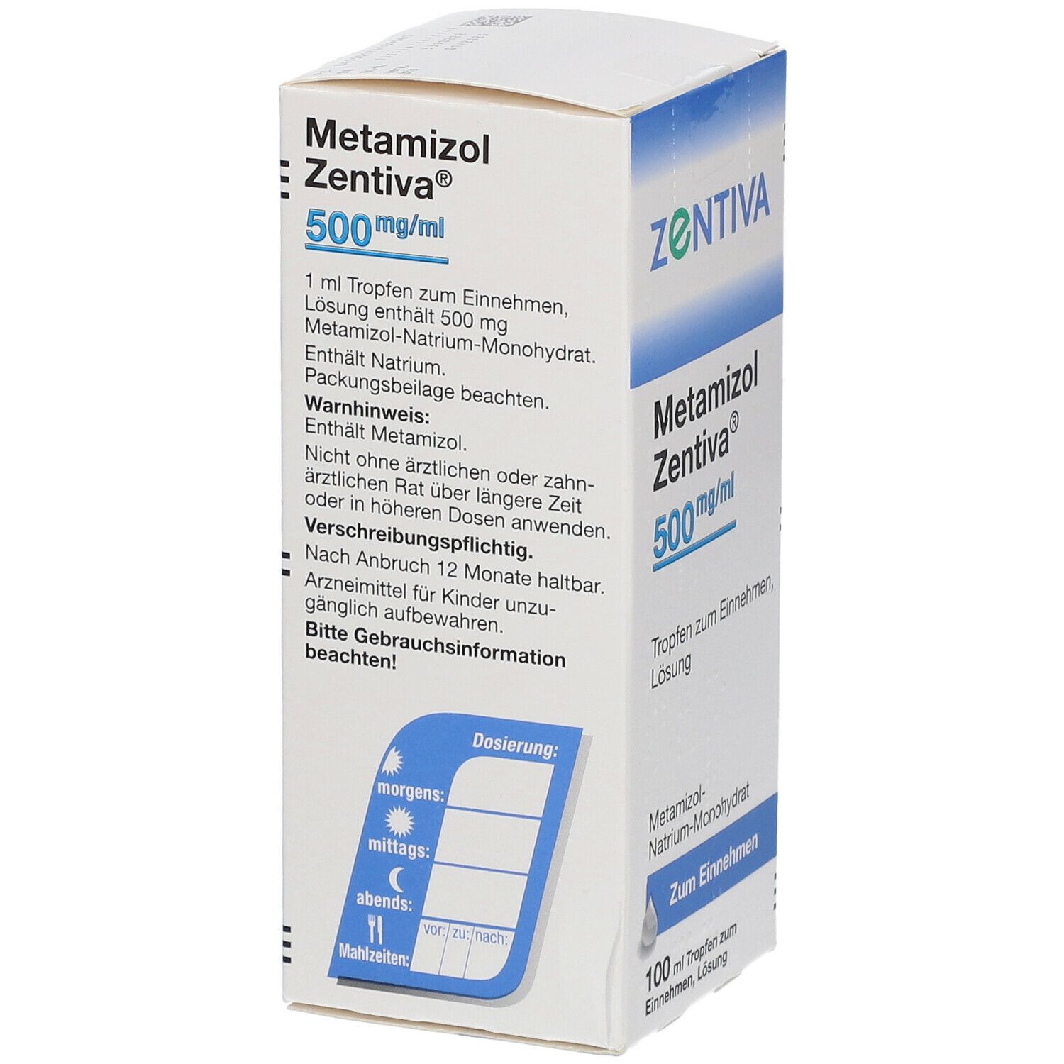 METAMIZOL Zentiva 500 mg/ml Tropf.z.Einnehmen Lsg.