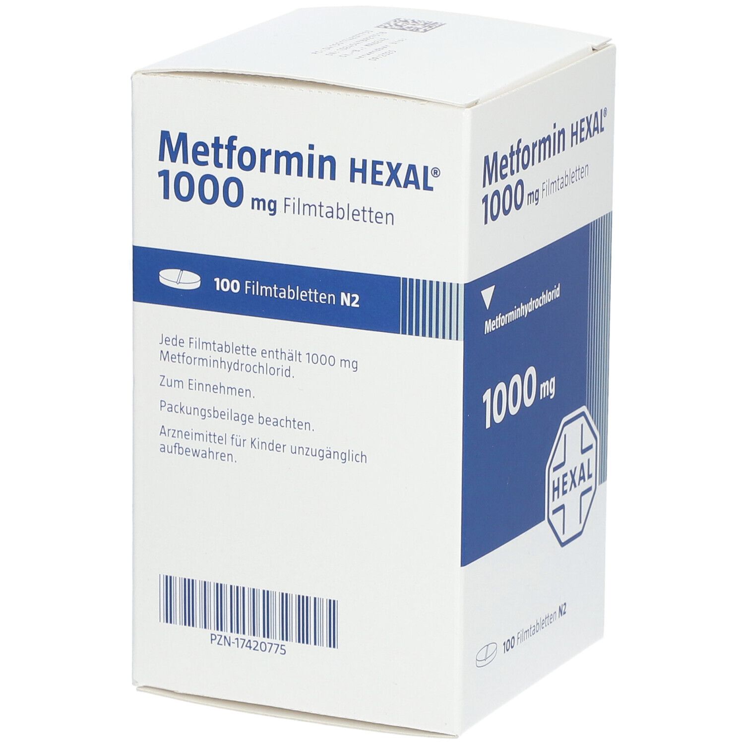 Metformin Hexal 1000 mg Filmtabletten Dose 100 St