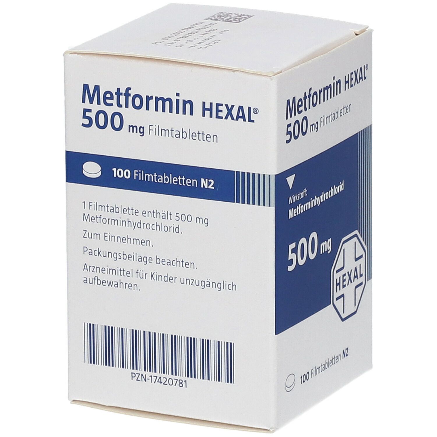 Metformin Hexal 500 mg Filmtabletten Dose 100 St