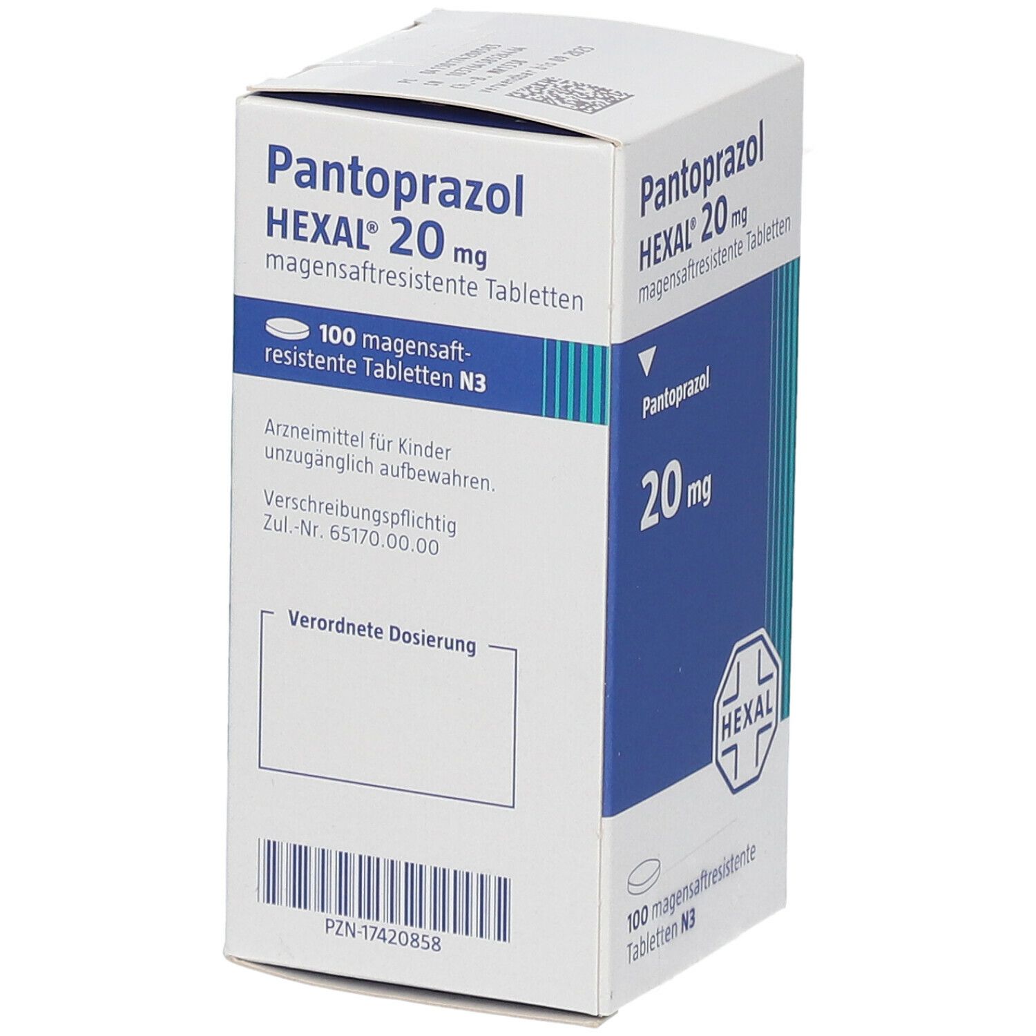 Pantoprazol Hexal 20 mg magensaftres.Tabl.Dose 100 St Tabletten magensaftresistent