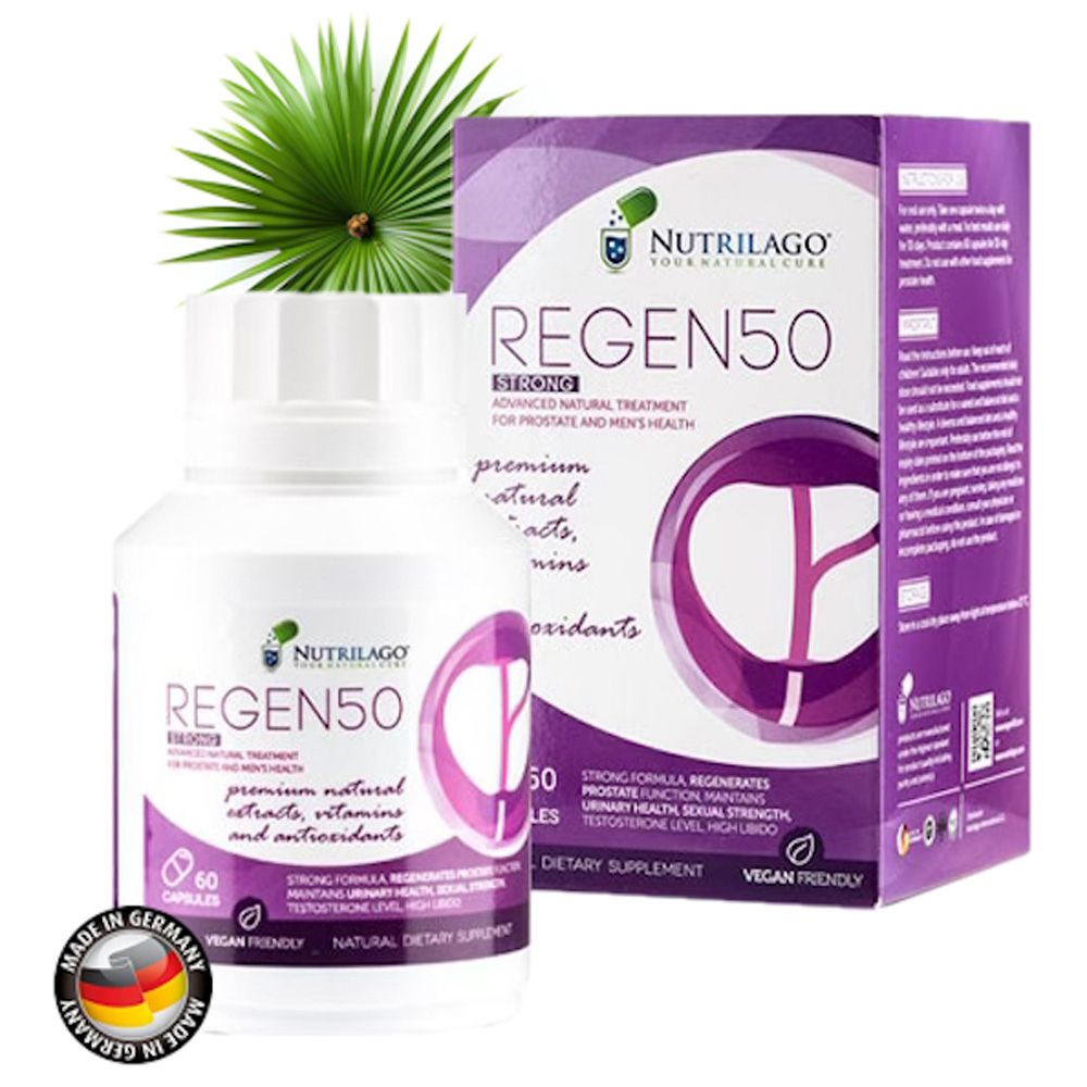Nutrilago® REGEN50 STRONG -PROSTATA, MÄNNERGESUNDHEIT, LIBIDO, Komplex-Reich an Beta-Sitosterol uvm.