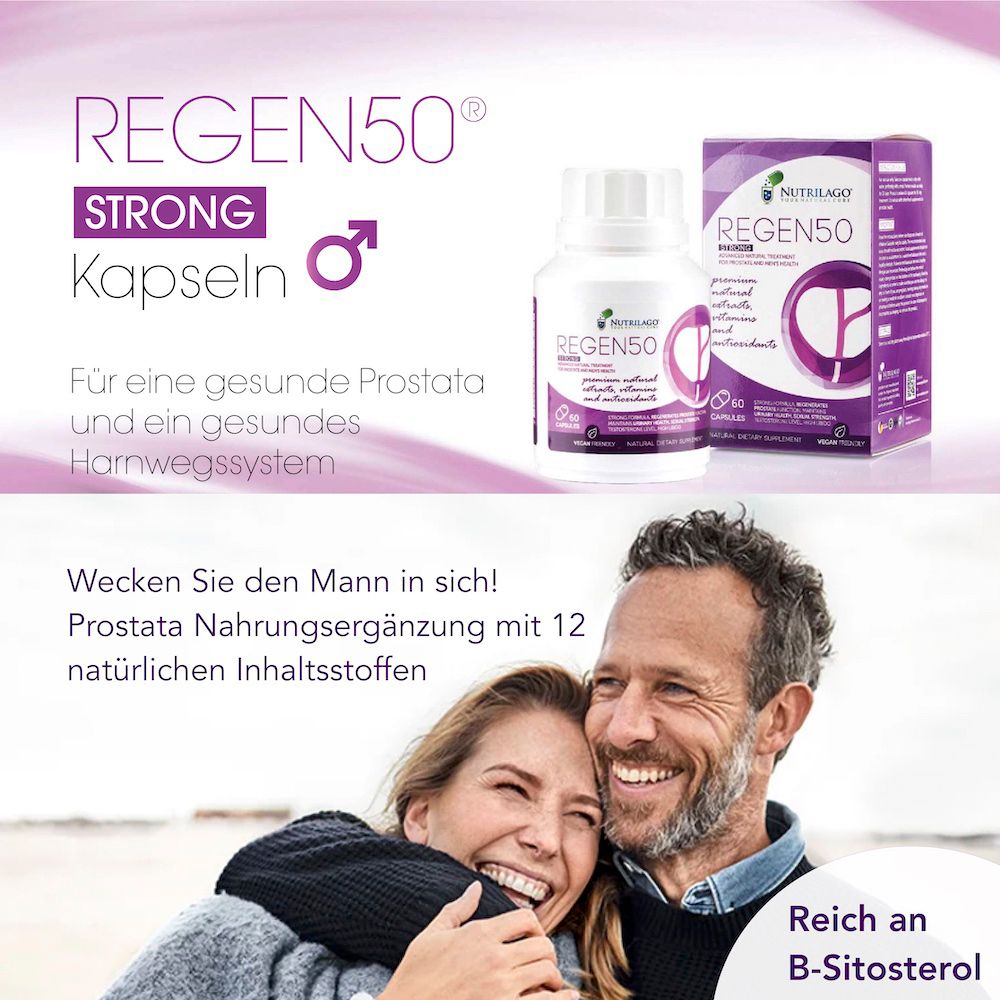 Nutrilago® REGEN50 STRONG -PROSTATA, MÄNNERGESUNDHEIT, LIBIDO, Komplex-Reich an Beta-Sitosterol uvm.