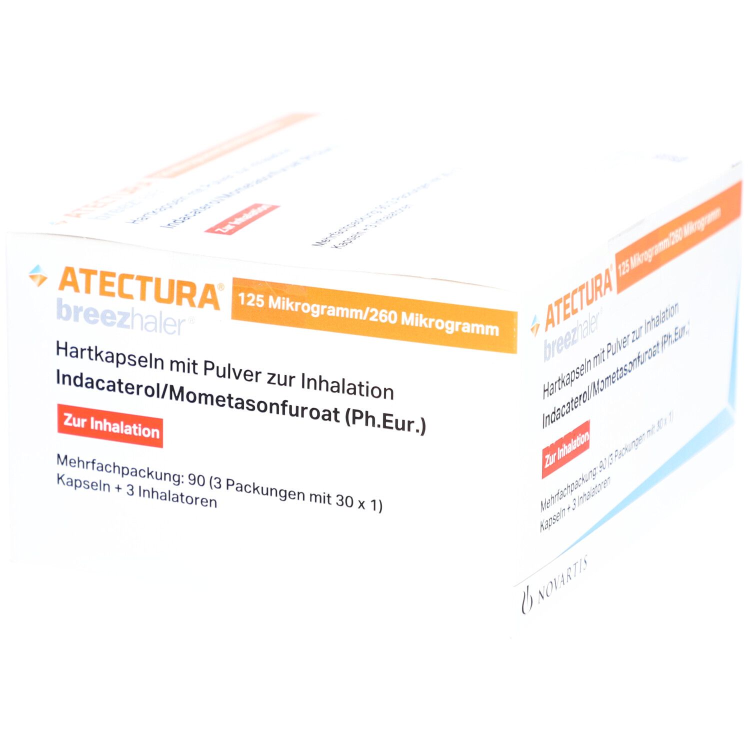 Atectura Breezhaler 125µg/260µg Hartk.m.Plv.z.Inh. 3x30 St Hartkapseln mit Pulver zur Inhalation