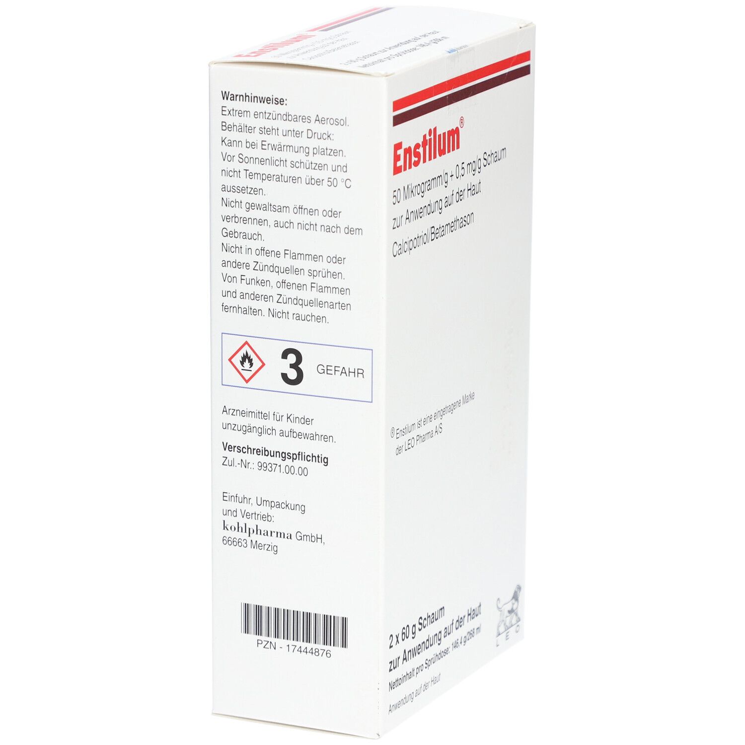 Enstilum 50 µg/g + 0,5 mg/g Schaum z.Anw.a.d.Haut 2x60 g