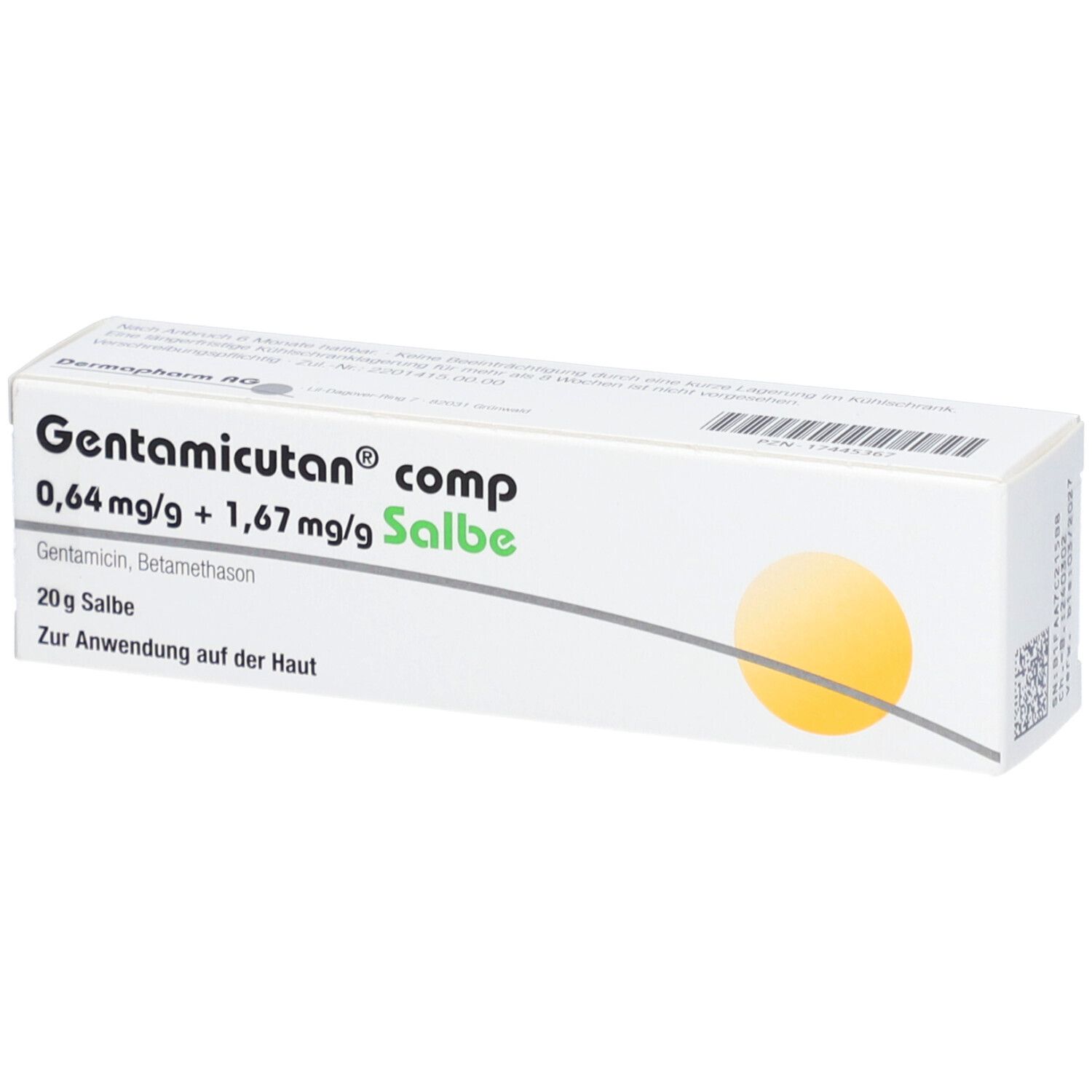 GENTAMICUTAN comp 0,64 mg/g + 1,67 mg/g Salbe