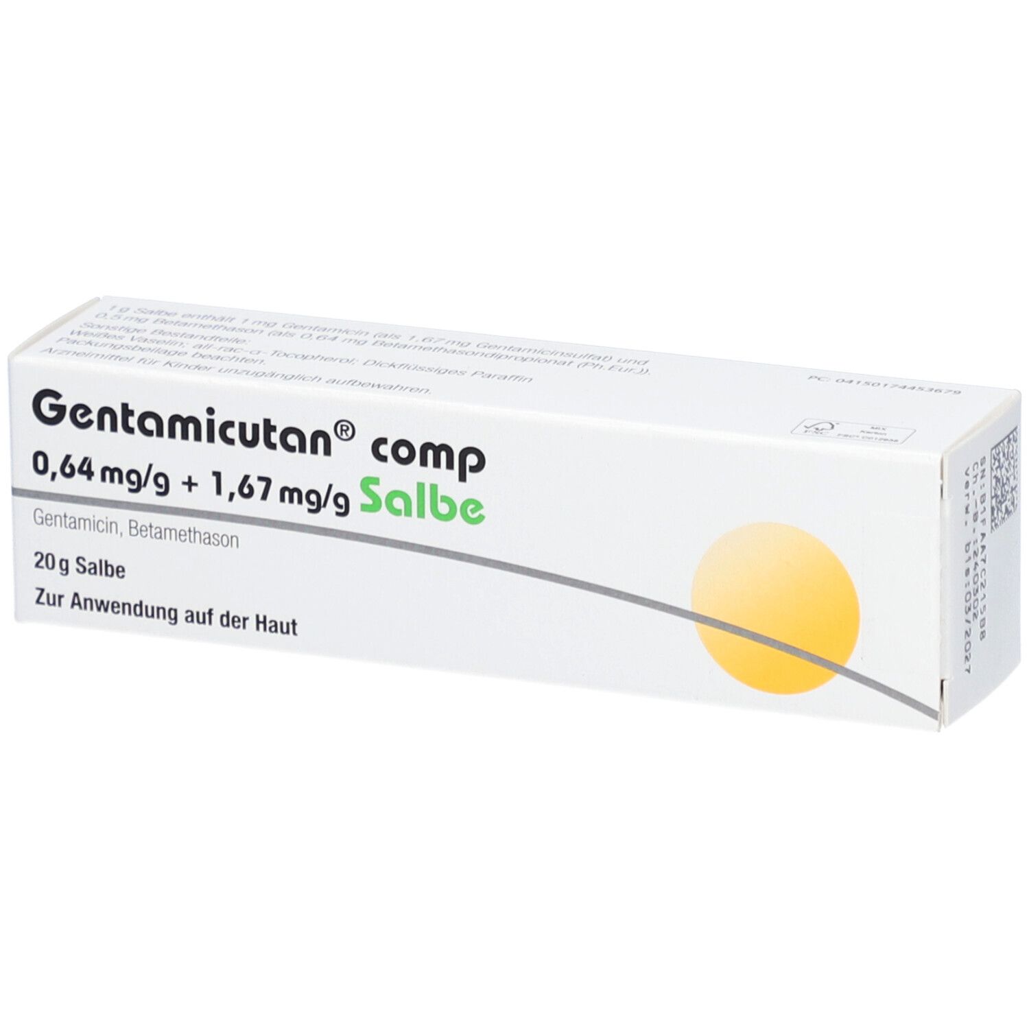 GENTAMICUTAN comp 0,64 mg/g + 1,67 mg/g Salbe