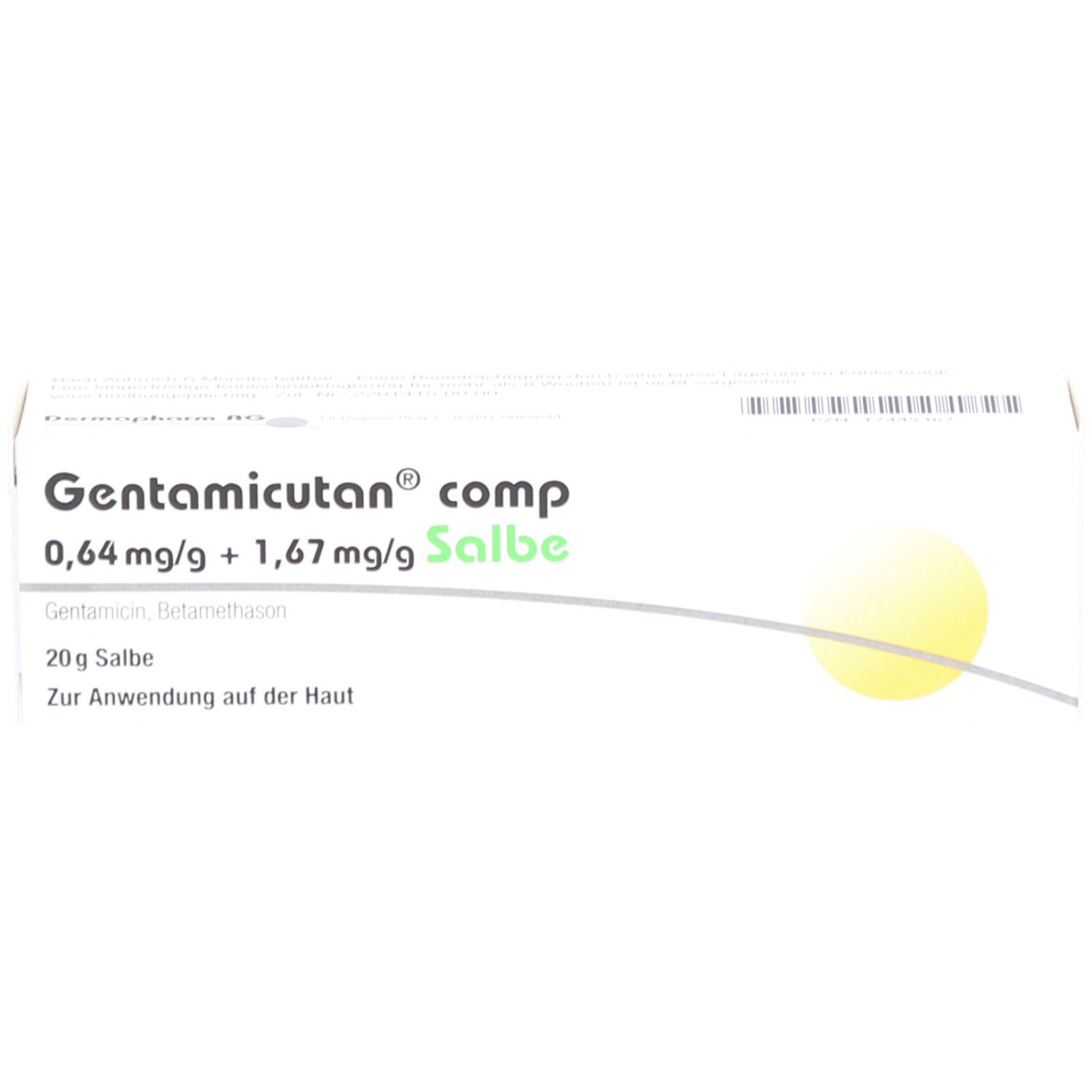 GENTAMICUTAN comp 0,64 mg/g + 1,67 mg/g Salbe