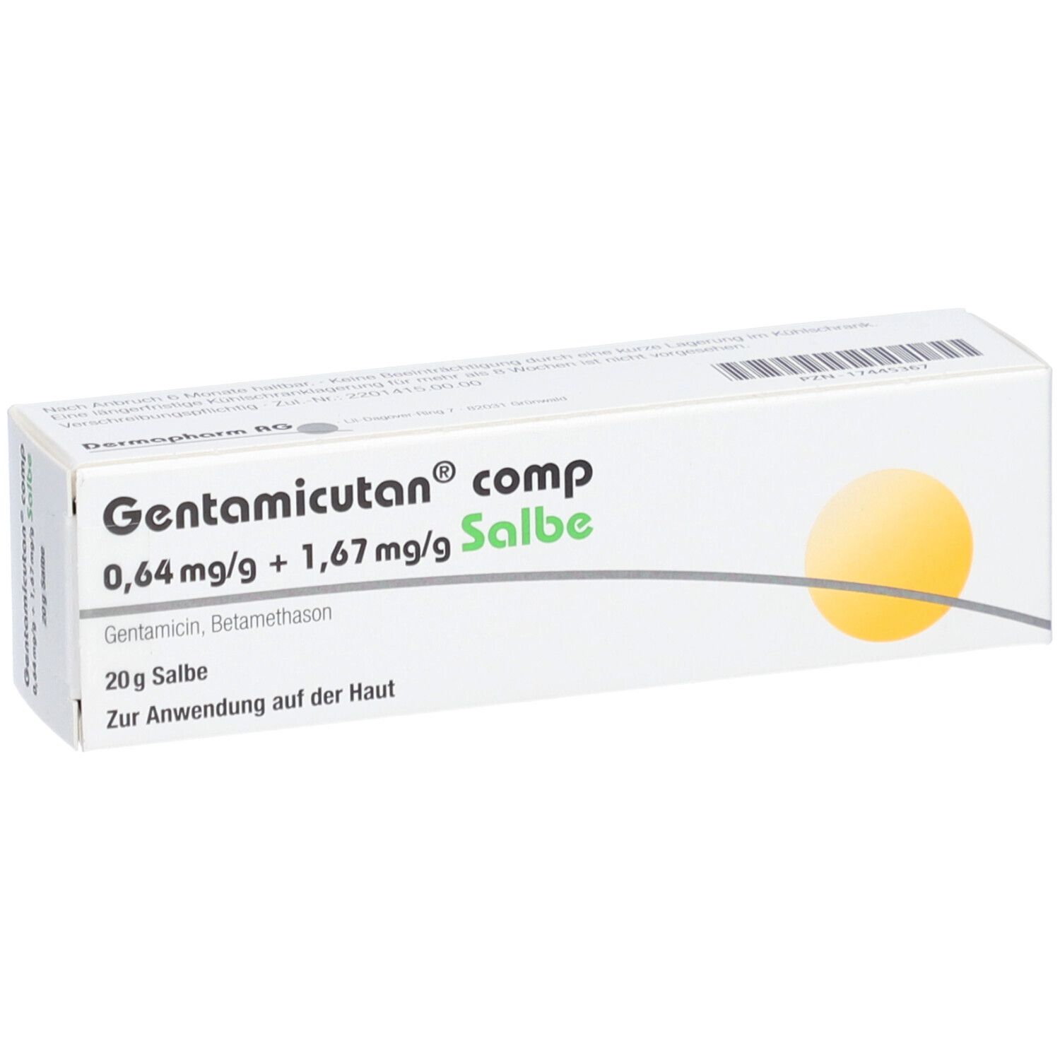 GENTAMICUTAN comp 0,64 mg/g + 1,67 mg/g Salbe