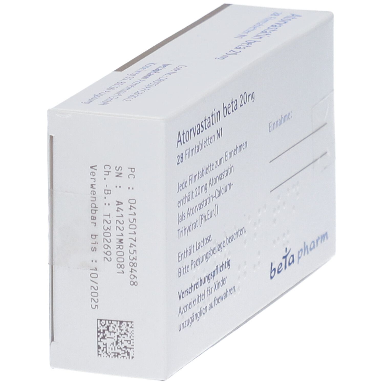ATORVASTATIN beta 20 mg Filmtabletten