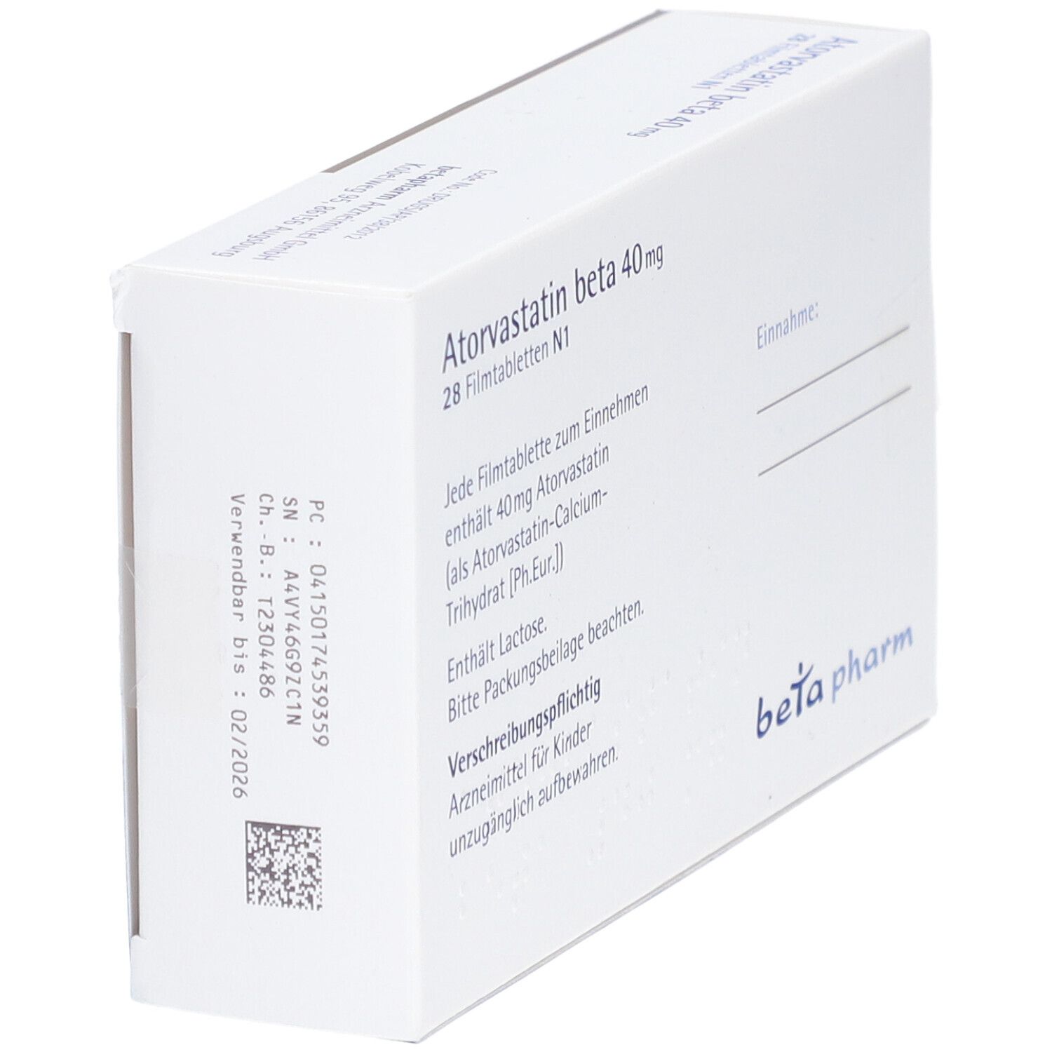 ATORVASTATIN beta 40 mg Filmtabletten