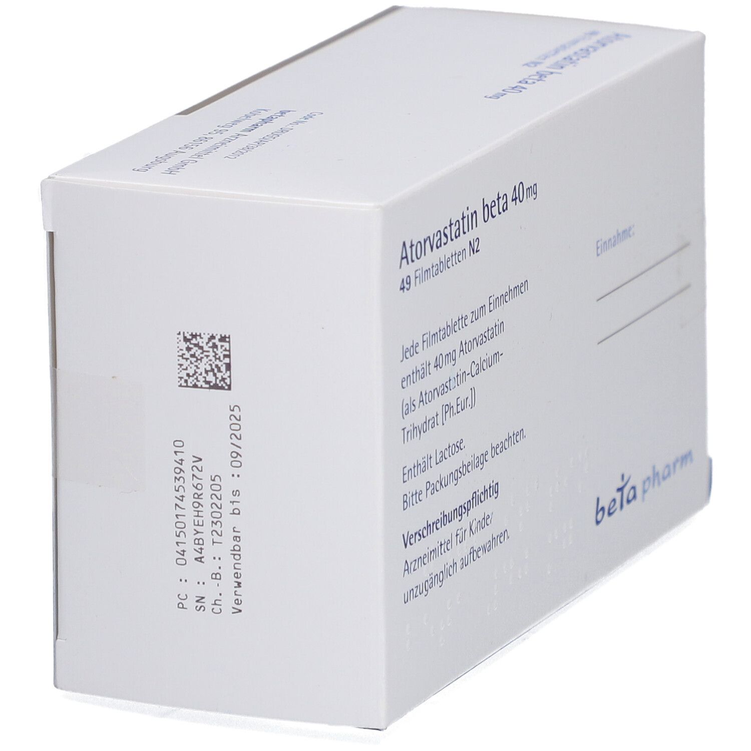 ATORVASTATIN beta 40 mg Filmtabletten
