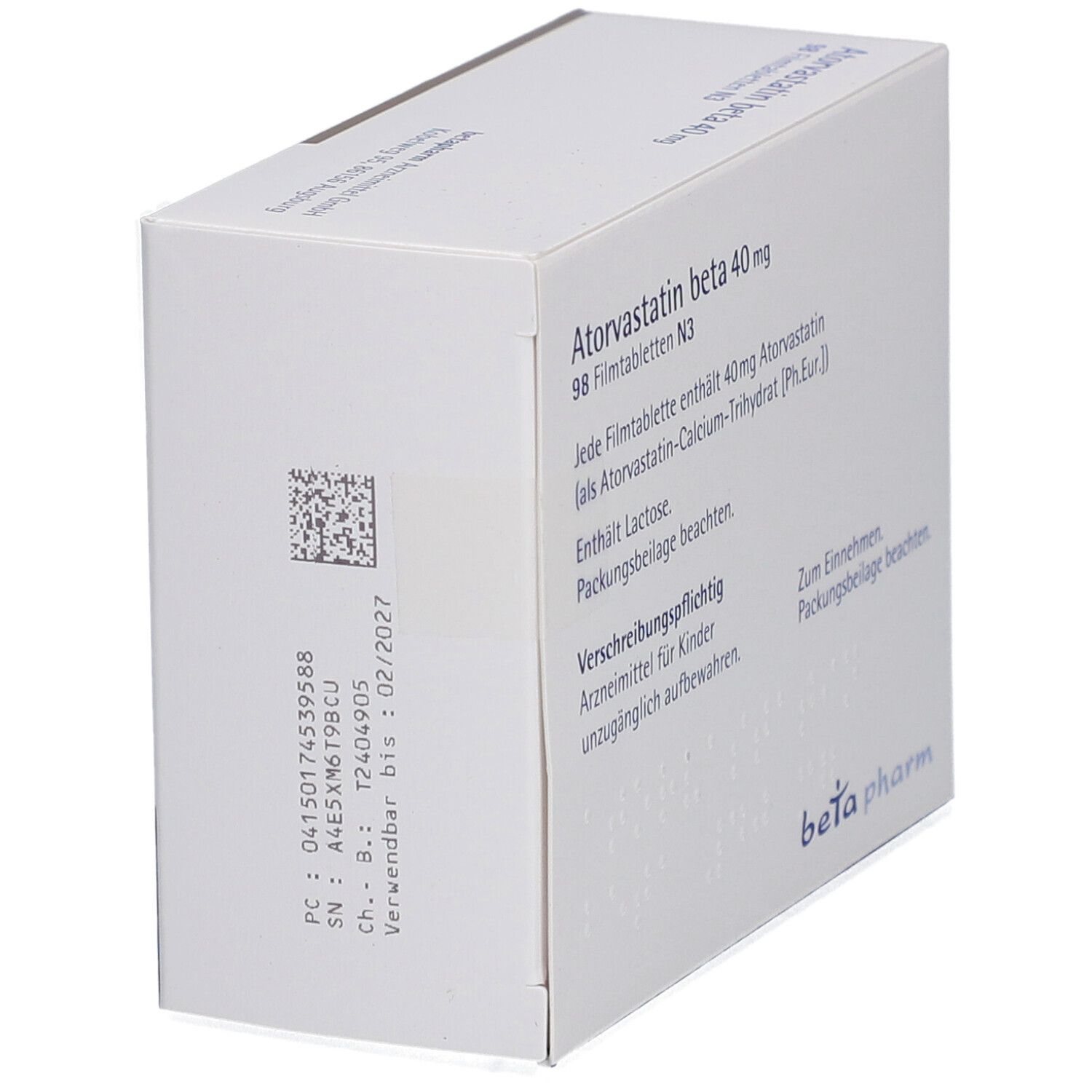 ATORVASTATIN beta 40 mg Filmtabletten