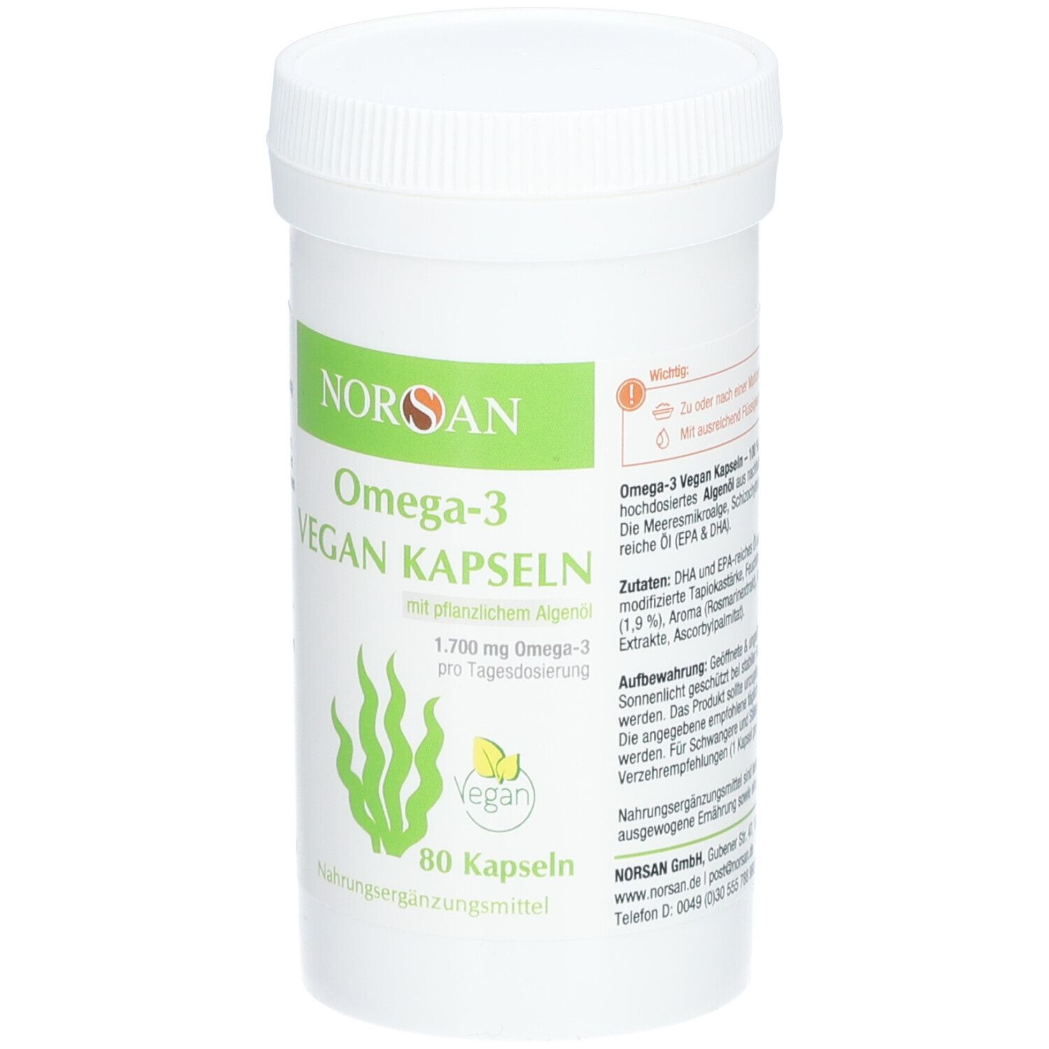 Norsan Omega-3 vegan Kapseln 80 St bei APONEO kaufen