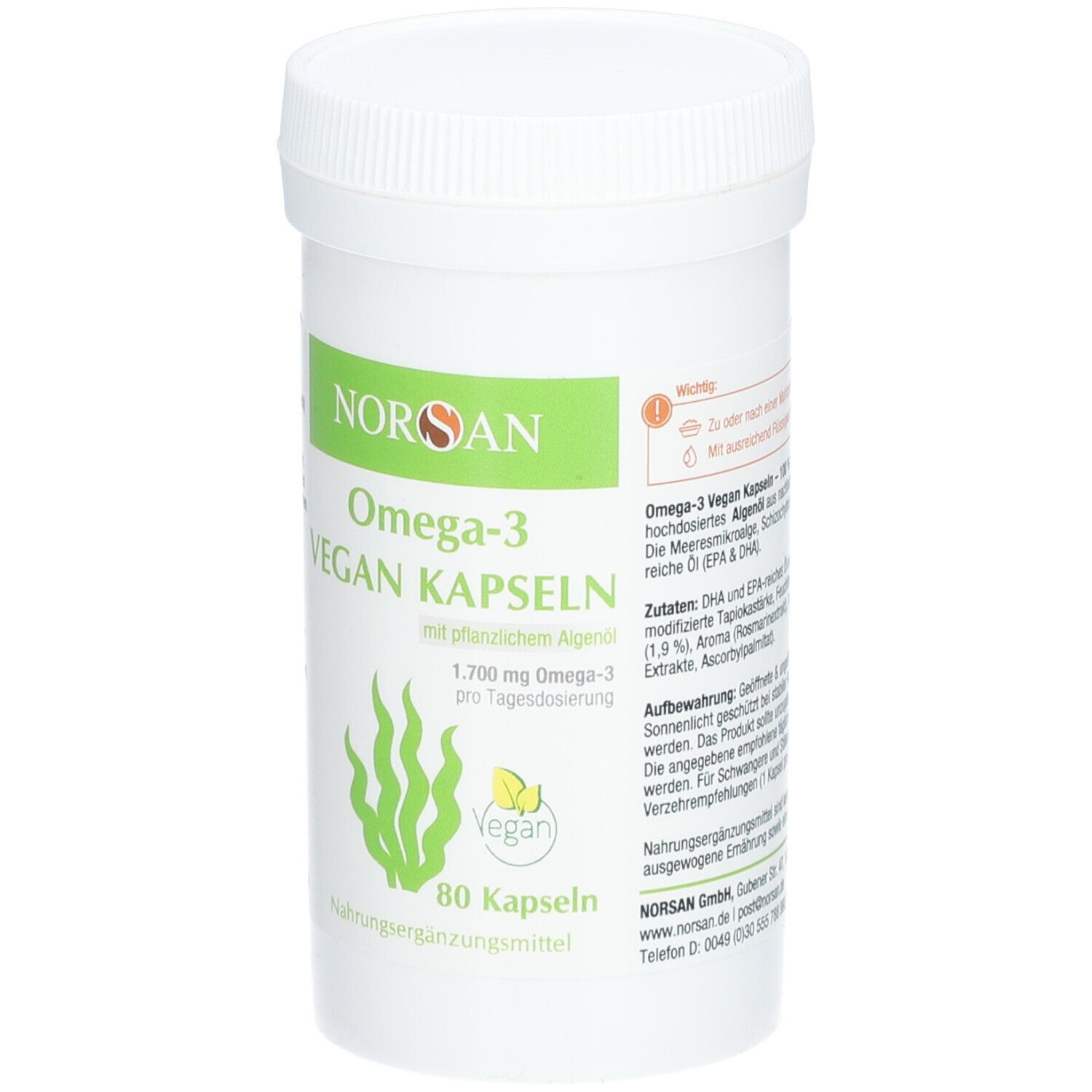 omega 3 vegan algenöl kapseln norsan