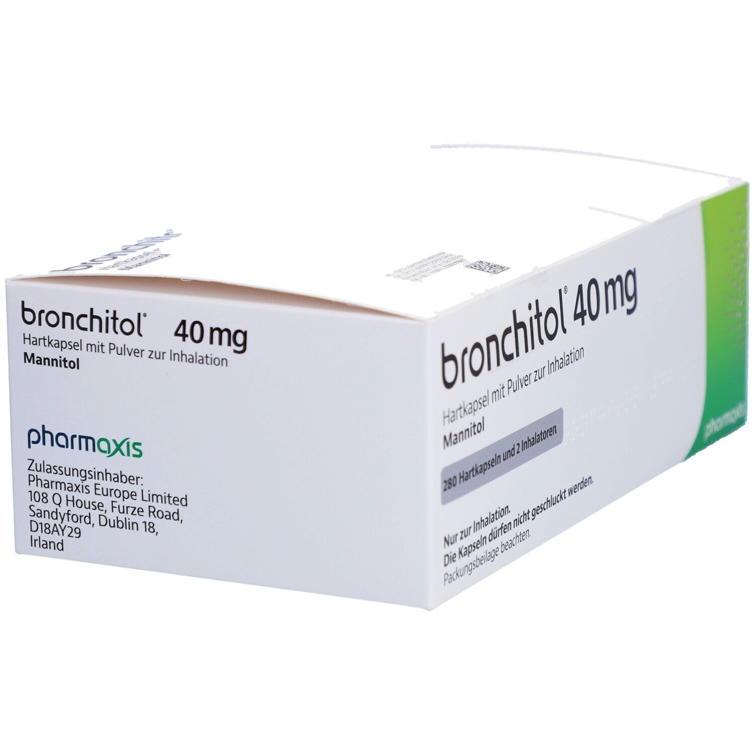 Bronchitol 40 mg Hkp.m.Plv.z.Inh. & 2 Inhalatoren 280 St Hartkapseln mit Pulver zur Inhalation