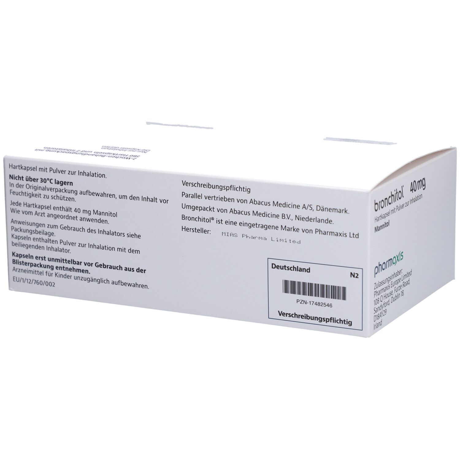 BRONCHITOL 40 mg Hkp.m.Plv.z.Inh. & 2 Inhalatoren