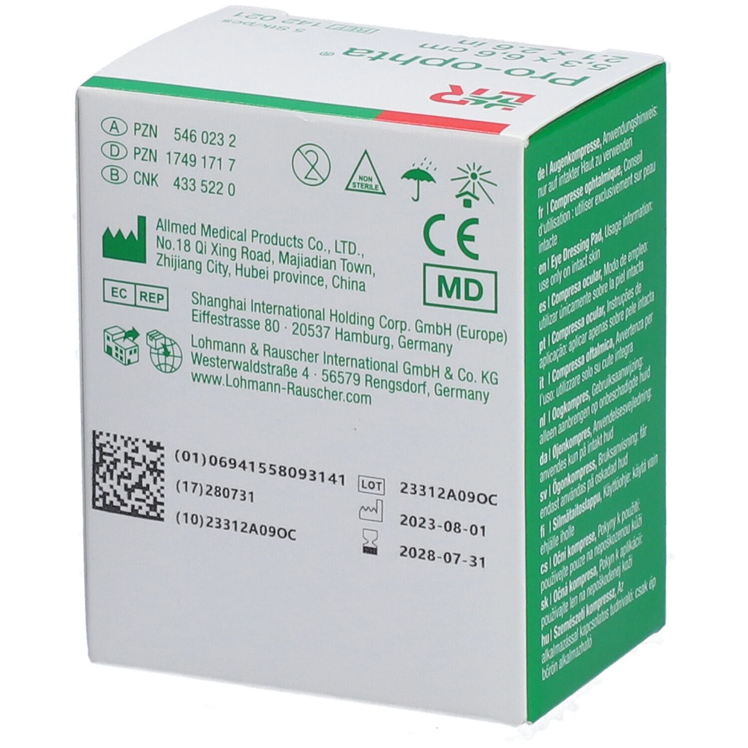 Pro-ophta Augenkompresse 5.3x6.6cm