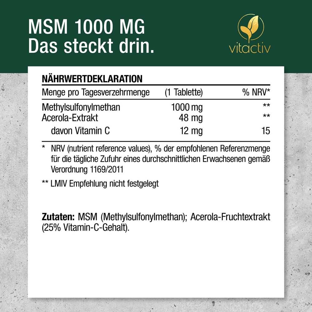 Vitactiv MSM 1000 + Vitamin C