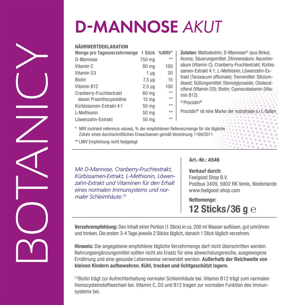 BOTANICY D-Mannose Akut