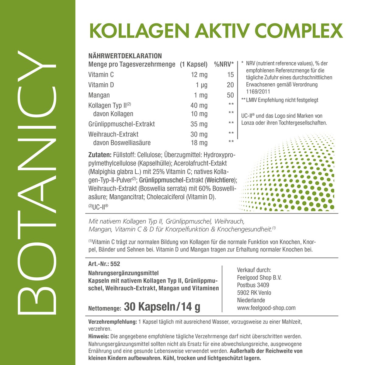 BOTANICY Kollagen Aktiv Complex mit UC-II