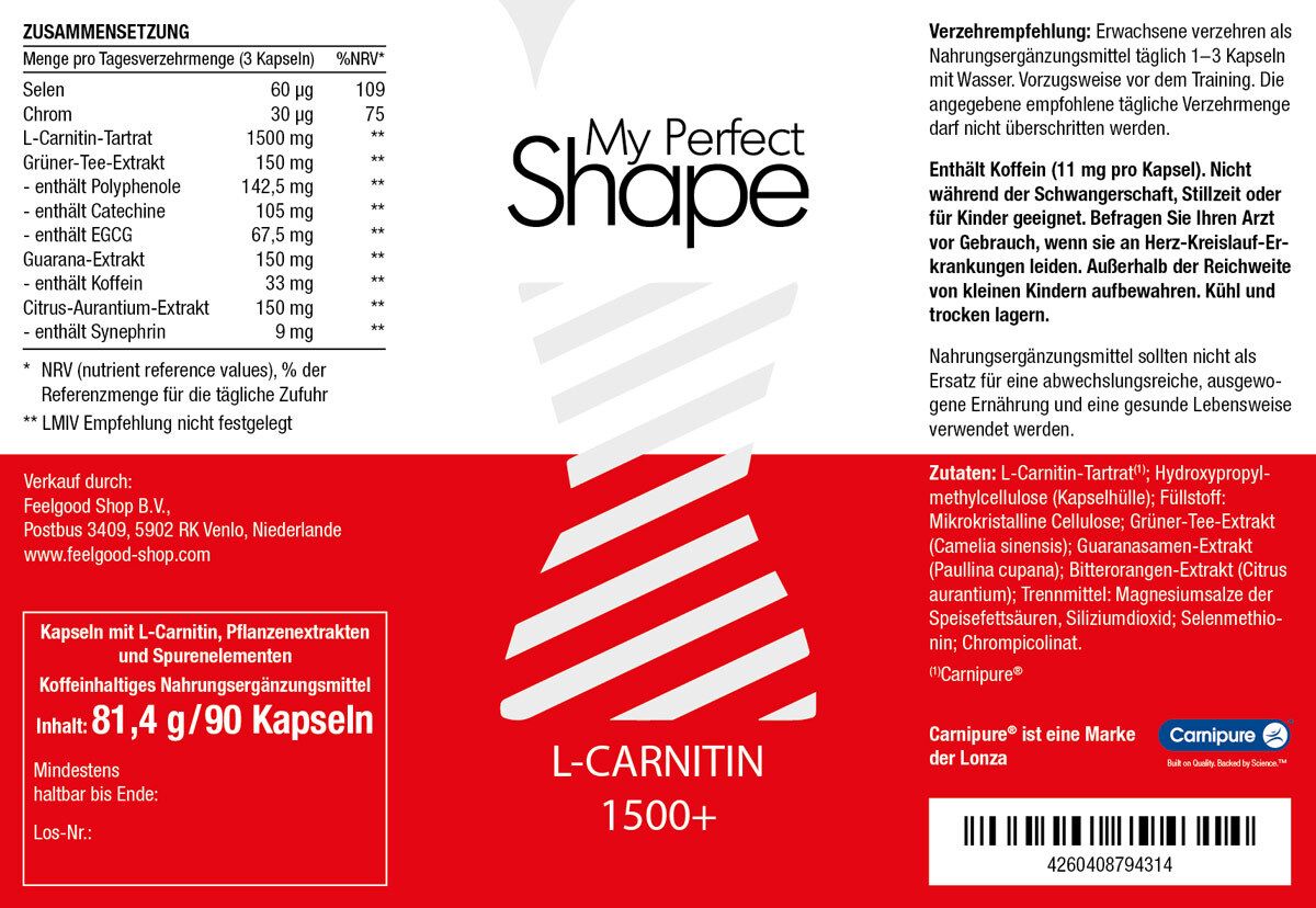 L-Carnitin 1500 plus Kapseln 90 St