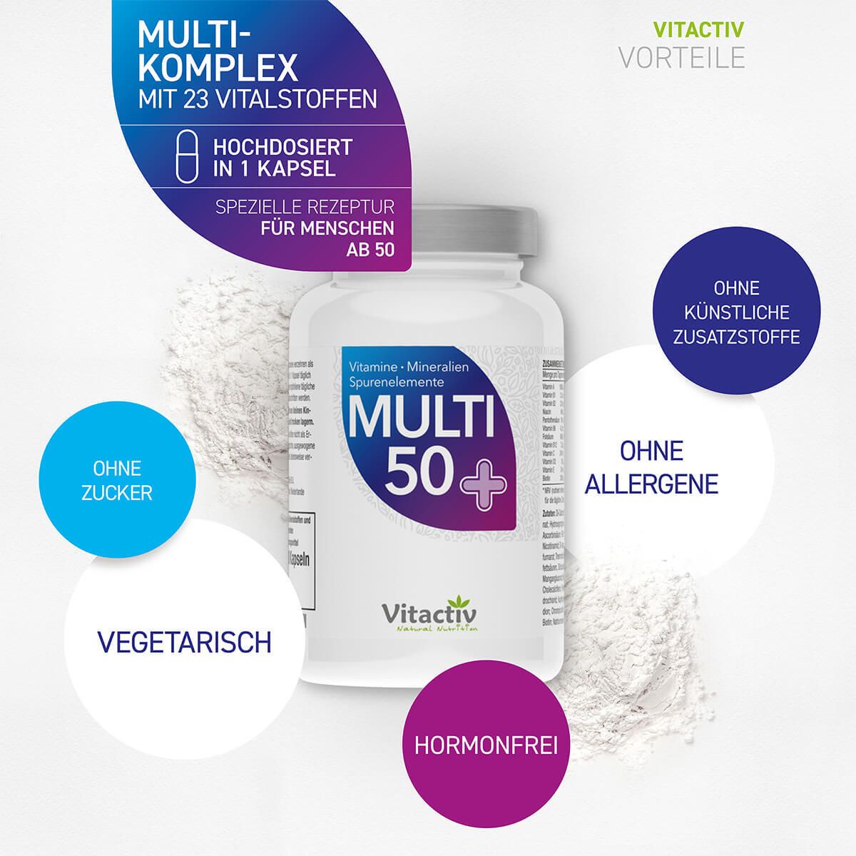 Vitactiv MULTI 50+ Vitamin- & Mineralstoff-Komplex