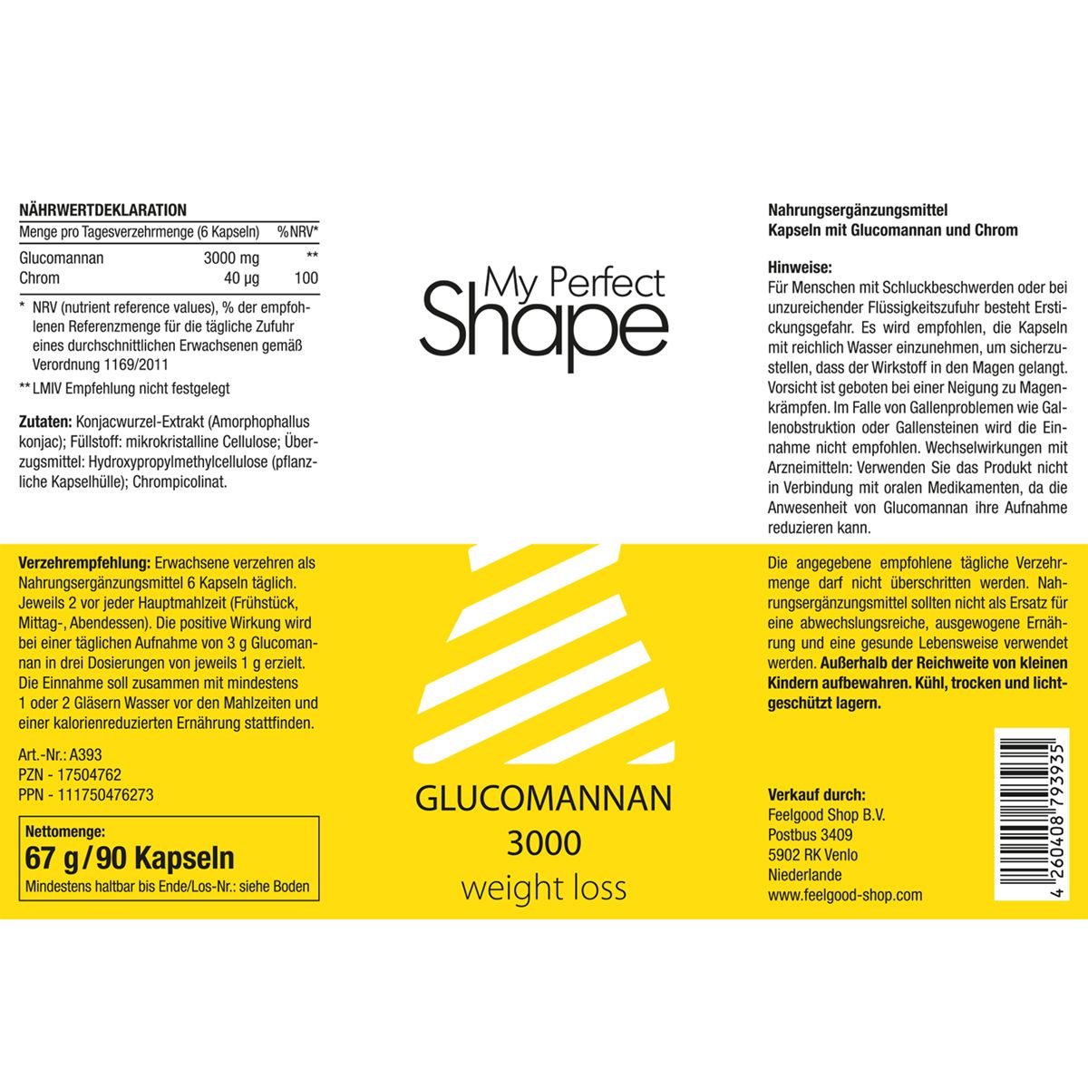 Glucomannan 3000 weight loss Kapseln 90 St