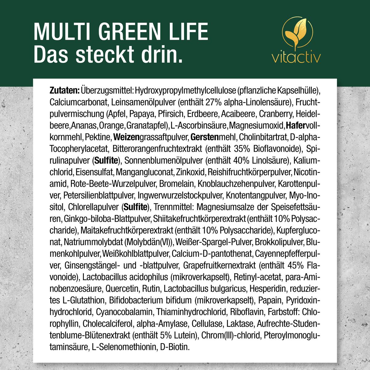 Vitactiv Multi Green Life - Vitamine & Mineralien