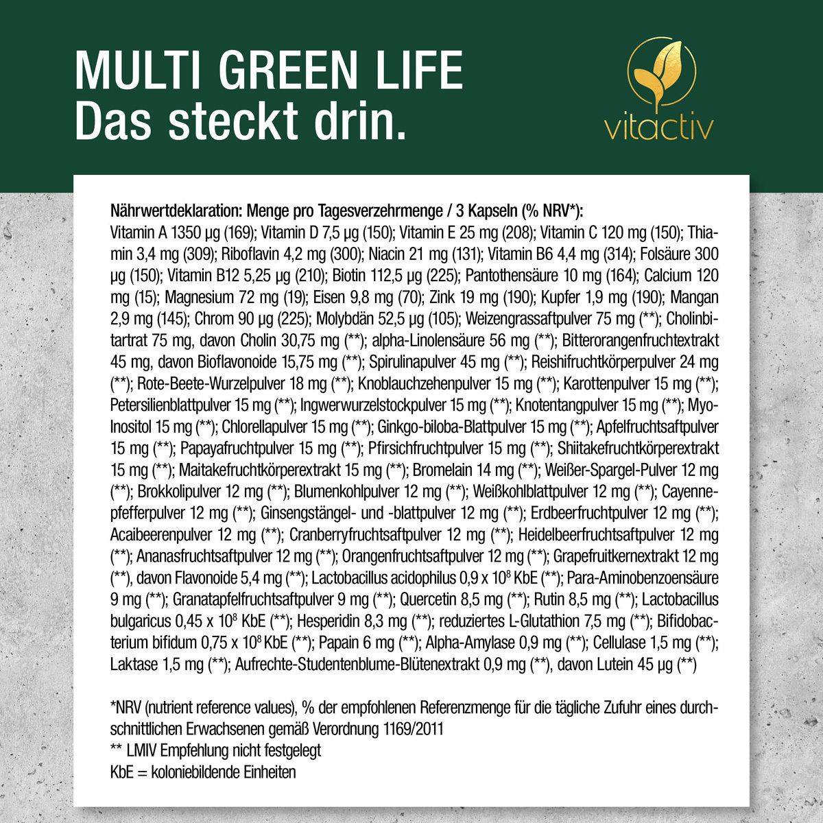 Vitactiv Multi Green Life - Vitamine & Mineralien