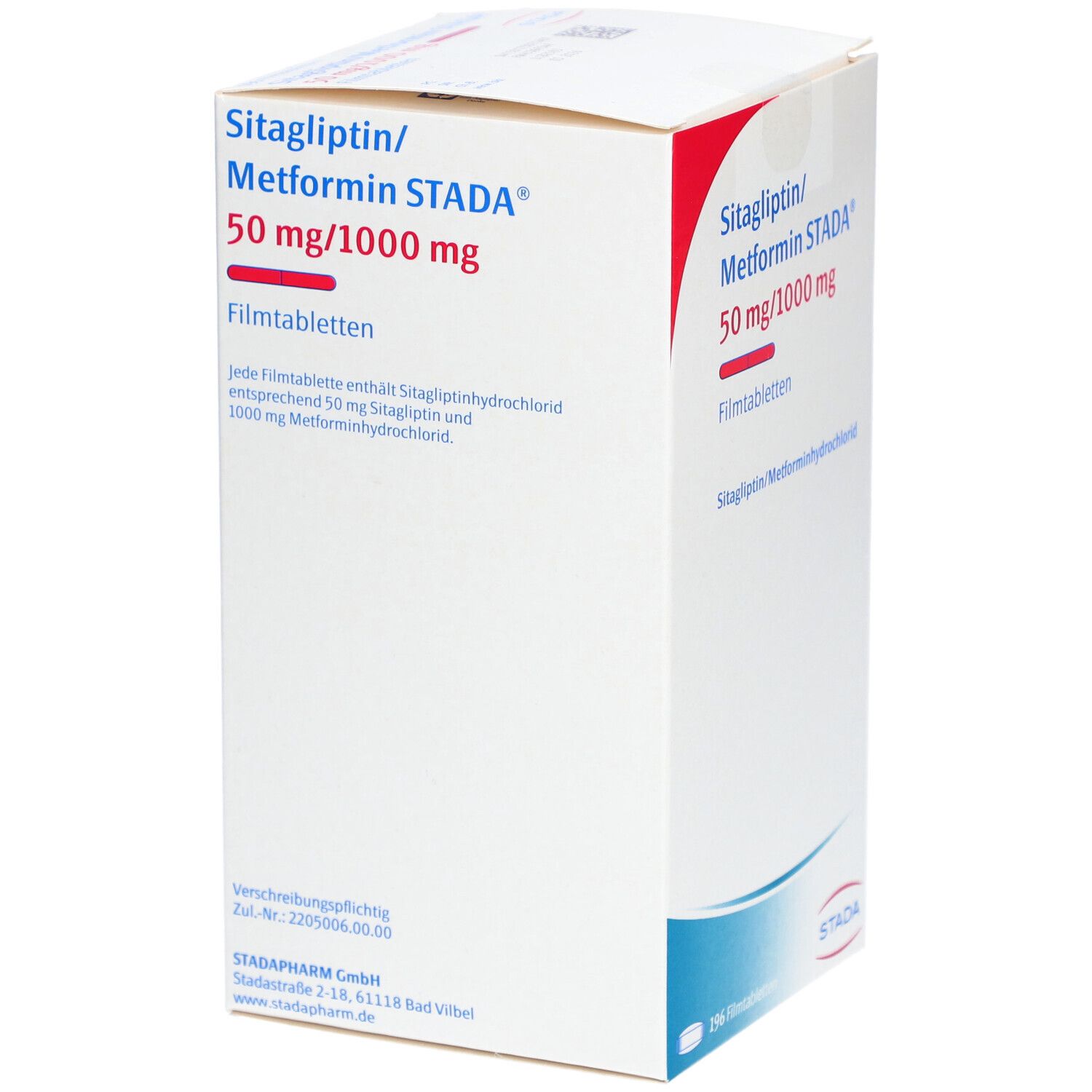 SITAGLIPTIN/Metformin Stada 50 mg/1000 mg Filmtabl 196 St Filmtabletten