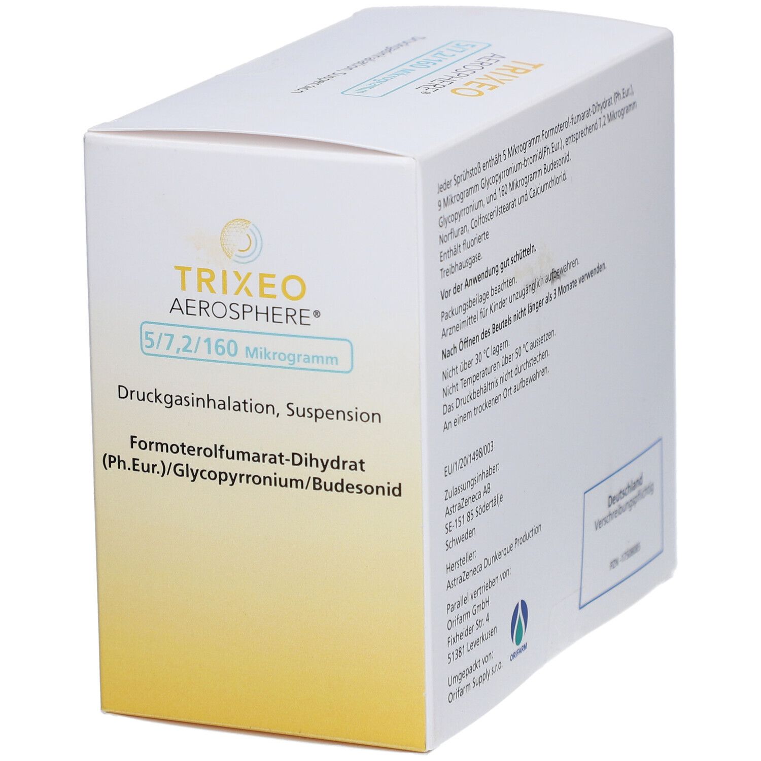 TRIXEO Aerosphere 5/7,2/160µg Druckgasinh.120ED