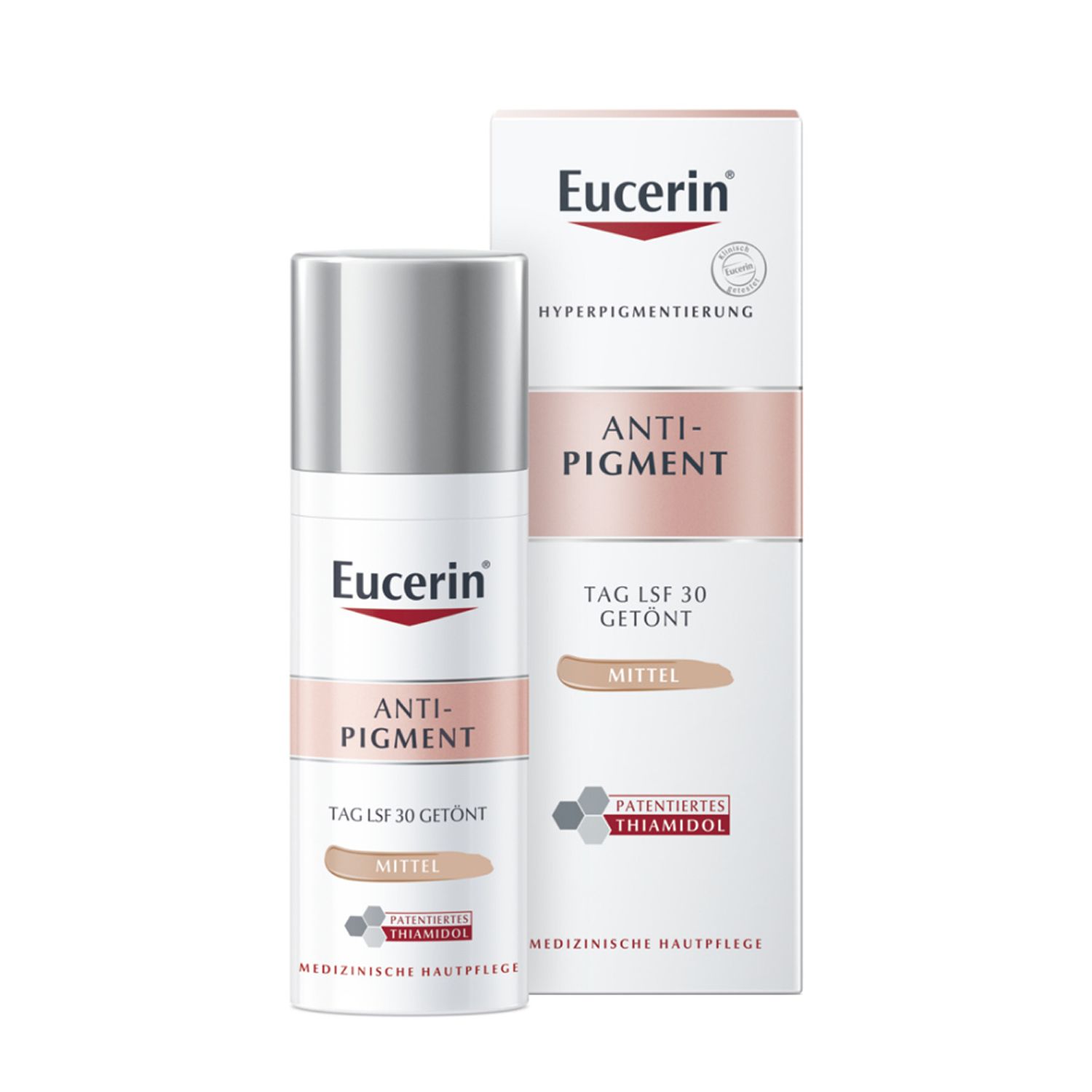 Eucerin® Anti-Pigment Tag LSF 30 Getönt Mittel + Dermatoclean Mizellen-Reinigungsfluid 100ml GRATIS