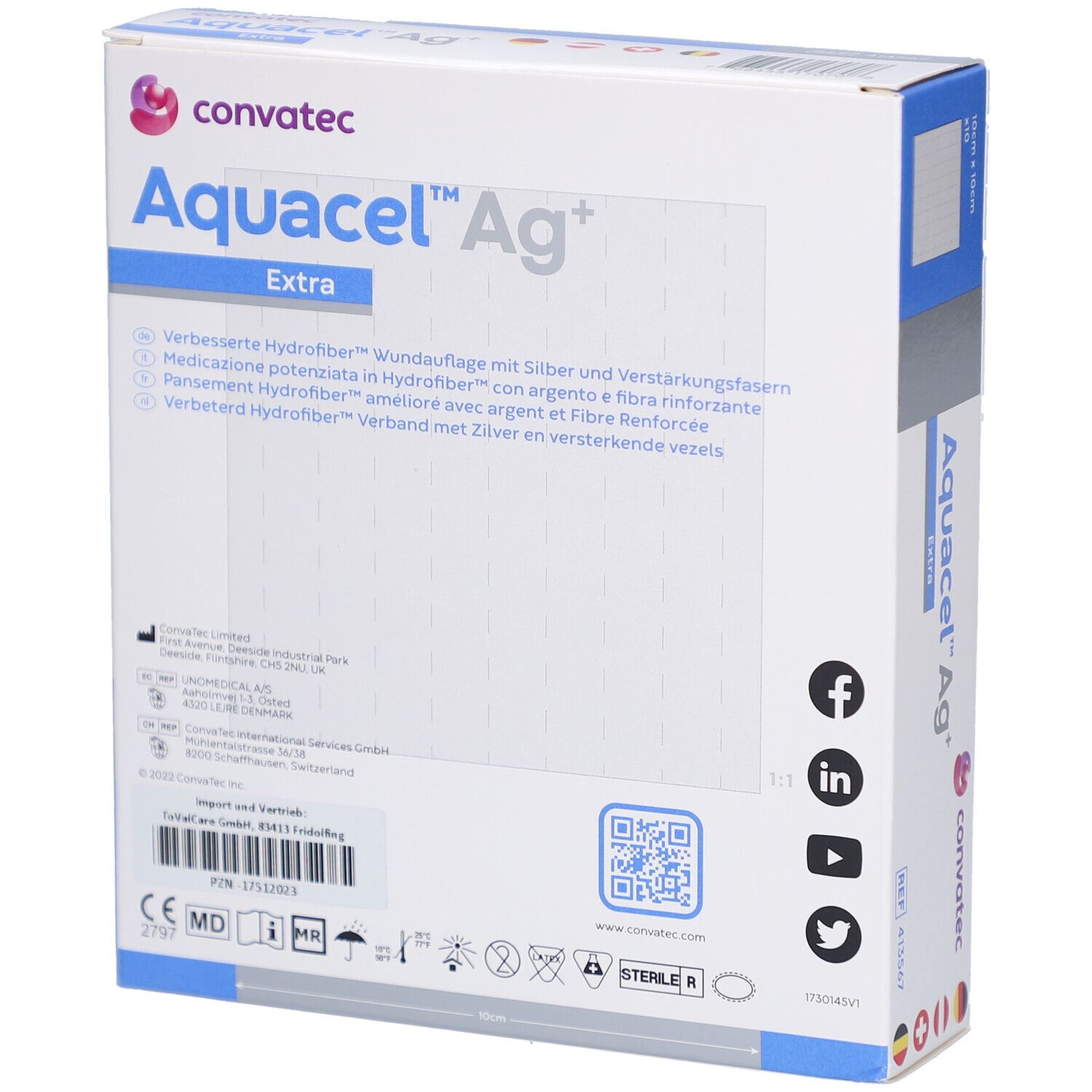 ConvaTec Aquacel™ Ag+ Extra 10 cm x 10 cm