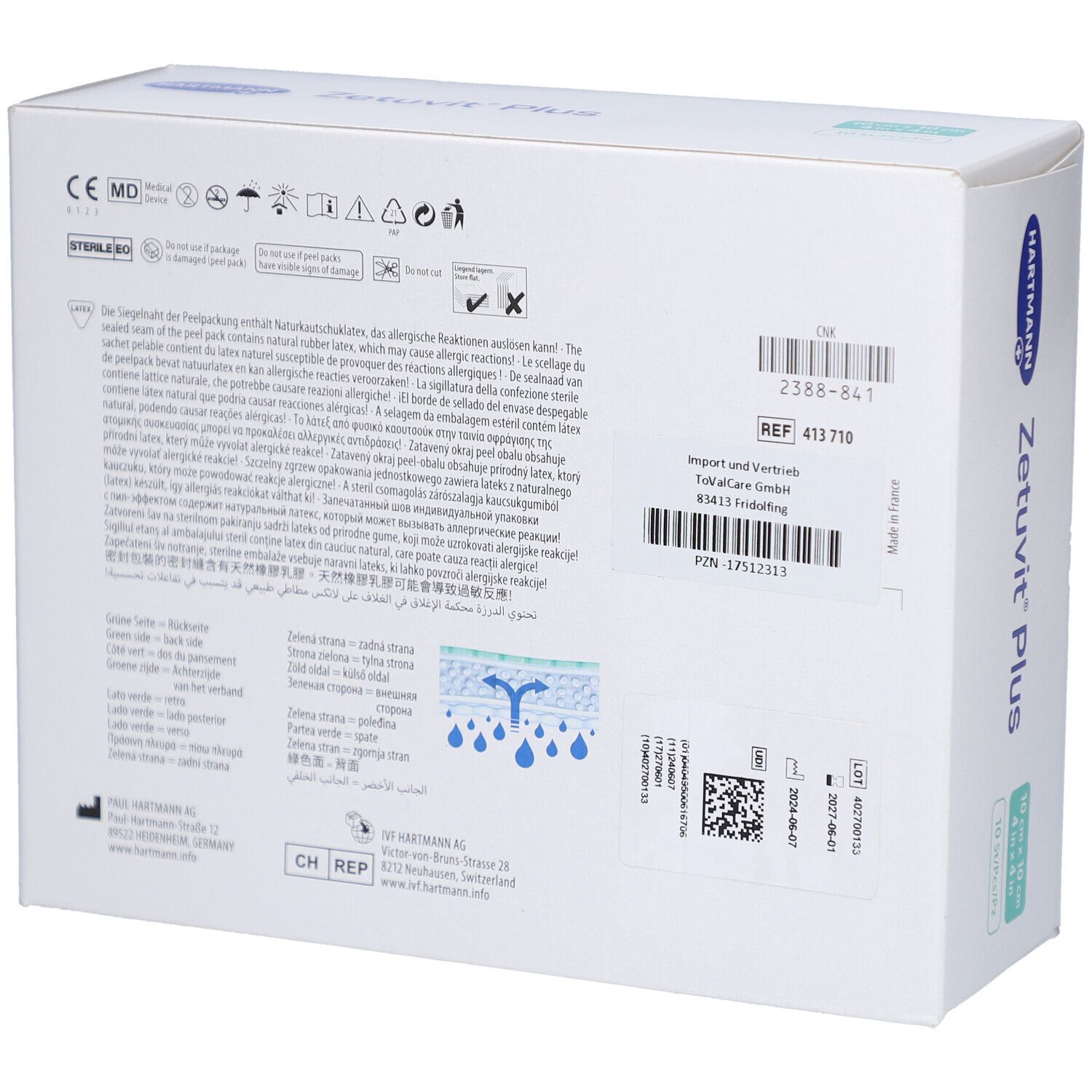 Zetuvit® Plus Superabsorber-Wundauflagen 10 cm x 10 cm