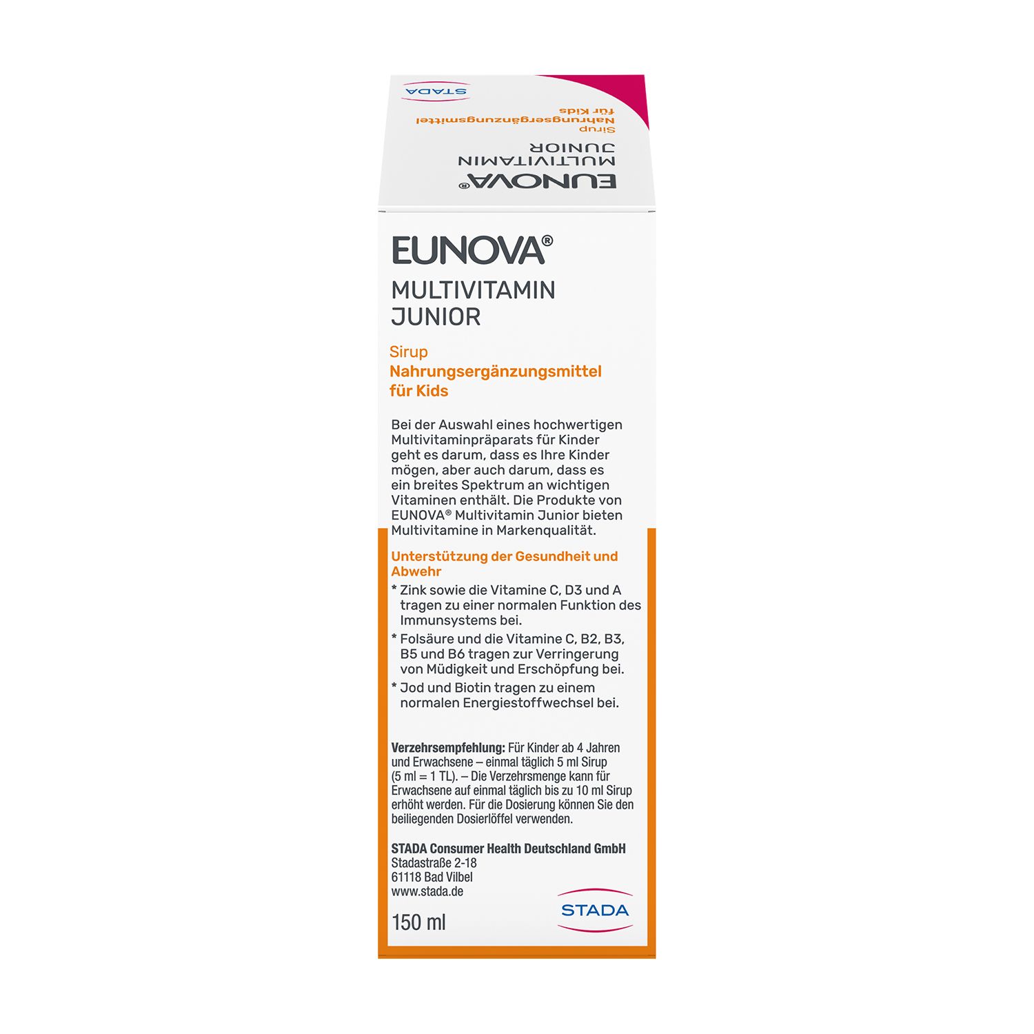 Eunova Junior Sirup m.Orangengeschmack 150 ml