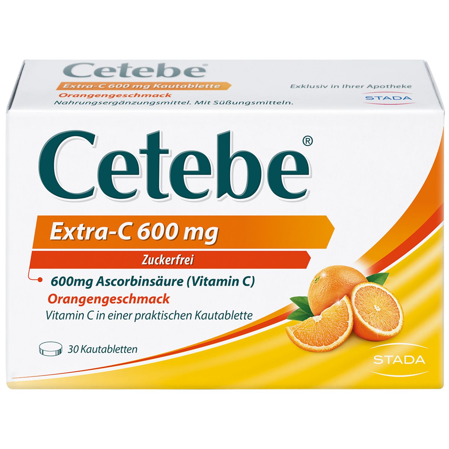 Cetebe® Extra-C 600 mg unterstützt Ihre Immunabwehr Kautabletten, 600 mg Vitamin C, Orangengeschmack