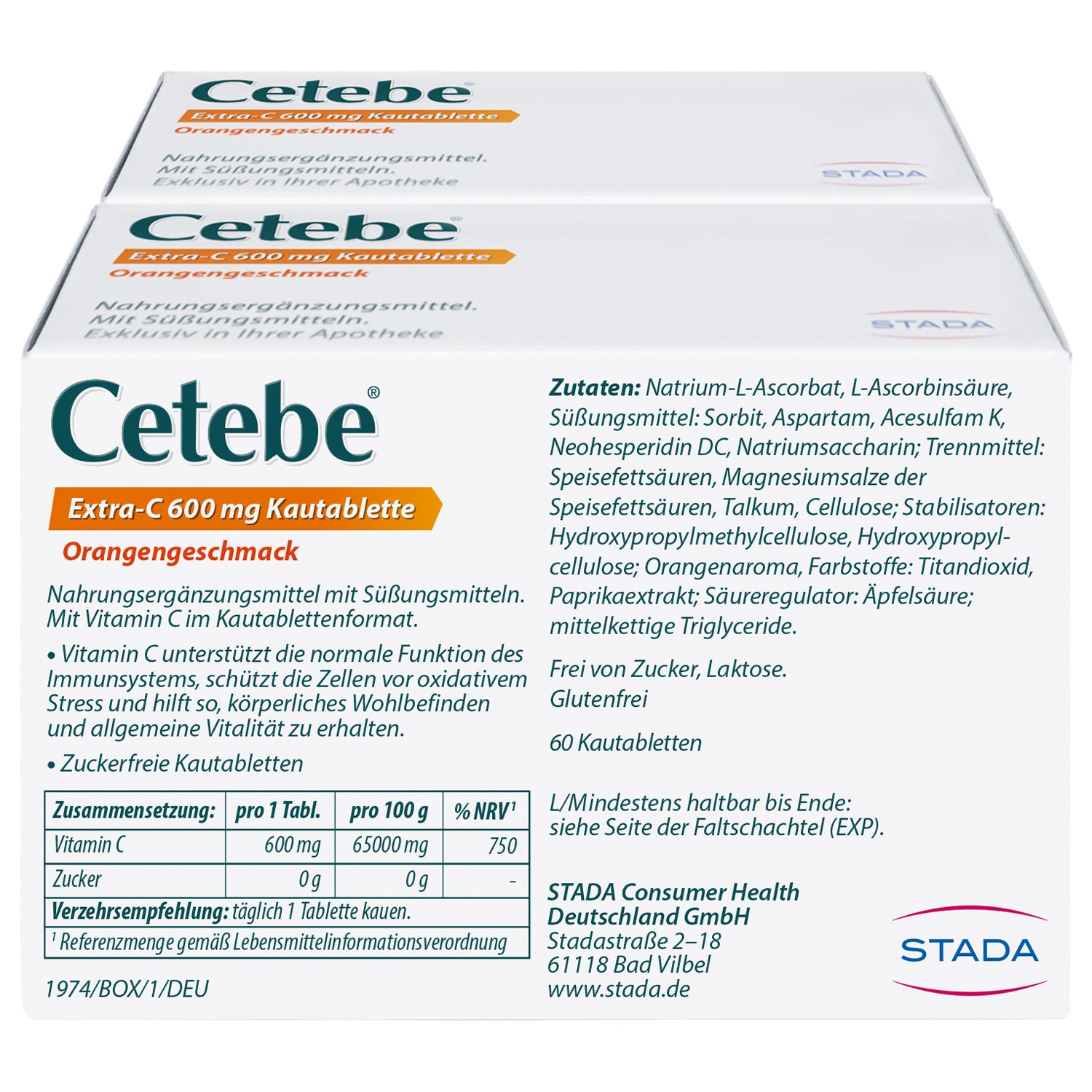 Cetebe Extra-C 600 mg Kautabletten