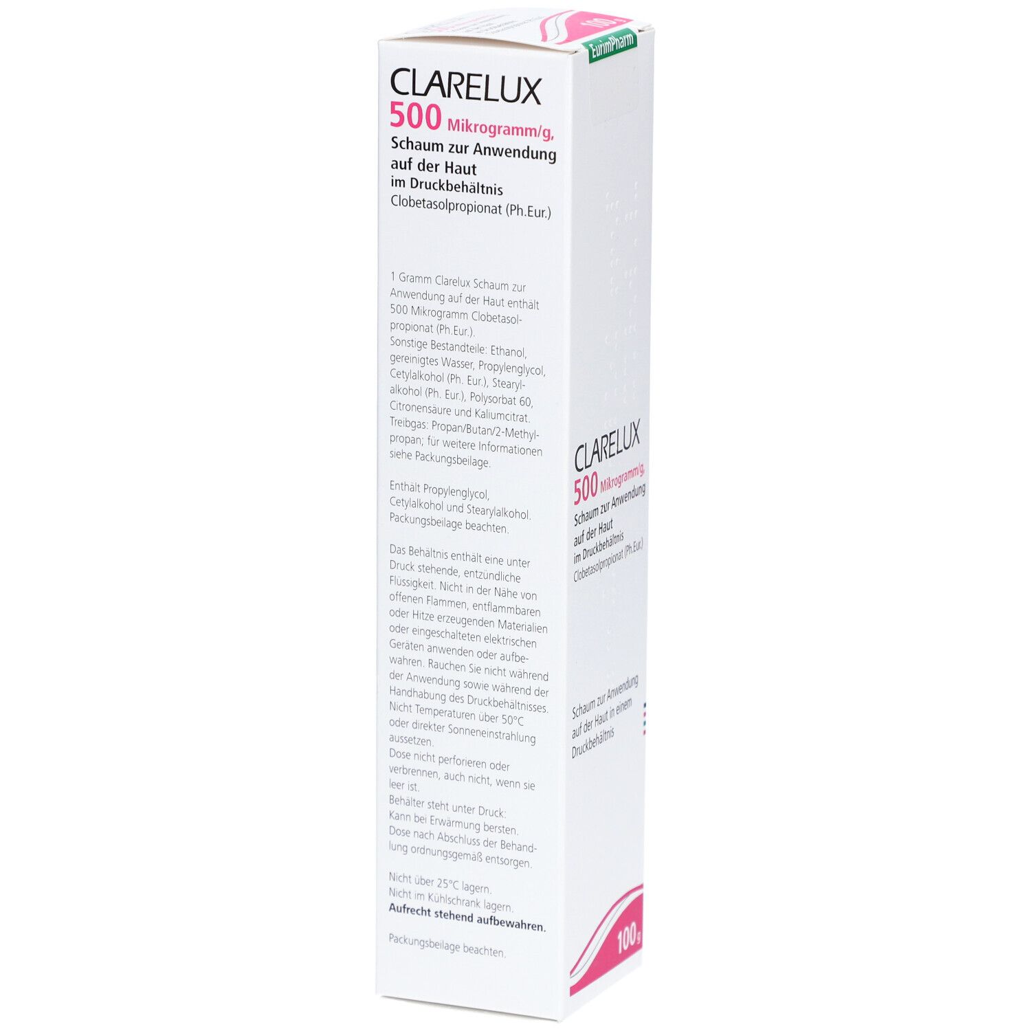 Clarelux 500 µg/g Schaum z.Anwendung a.d.Haut 100 g