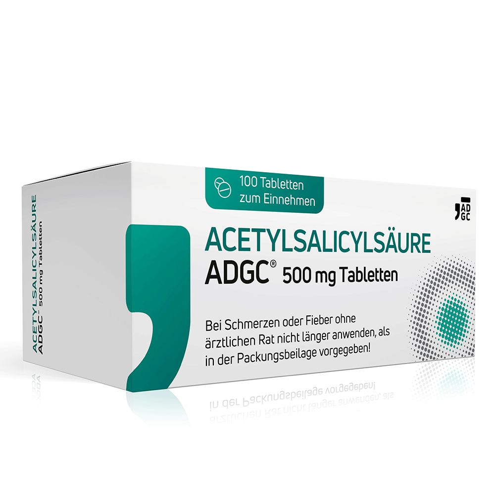 Acetylsalicylsäure ADGC® 500mg bei leichten bis mäßigen Schmerzen und Fieber