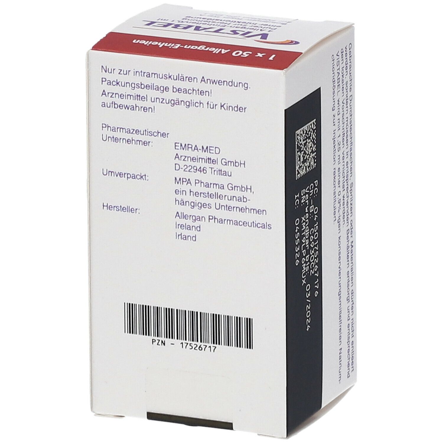 VISTABE 4 Allergan-Einheiten/0,1 ml