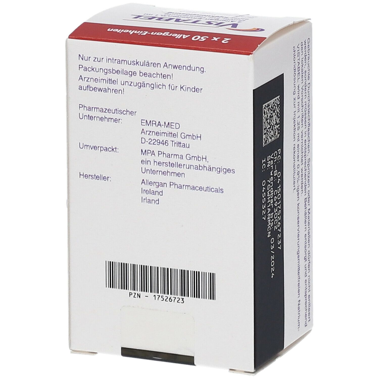 VISTABE 4 Allergan-Einheiten/0,1 ml