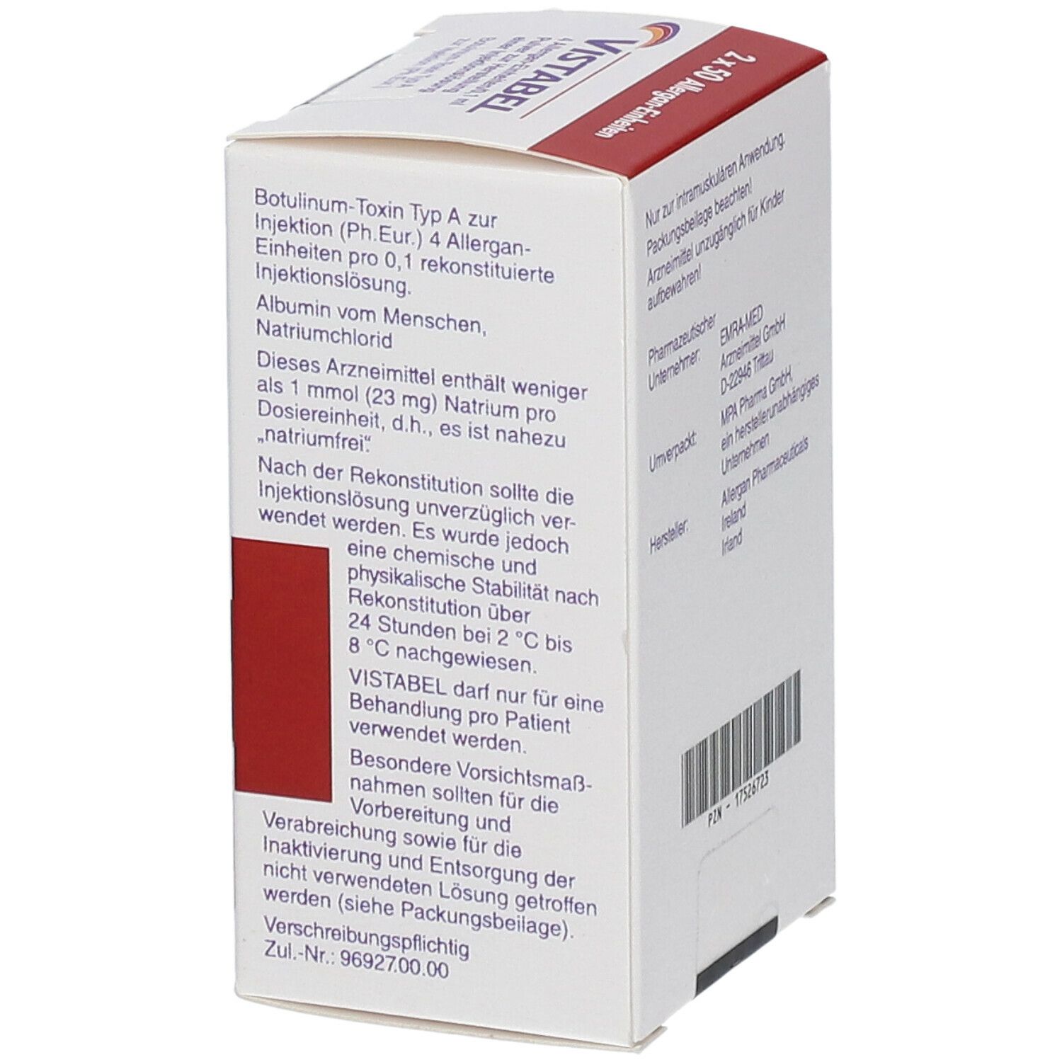 VISTABE 4 Allergan-Einheiten/0,1 ml