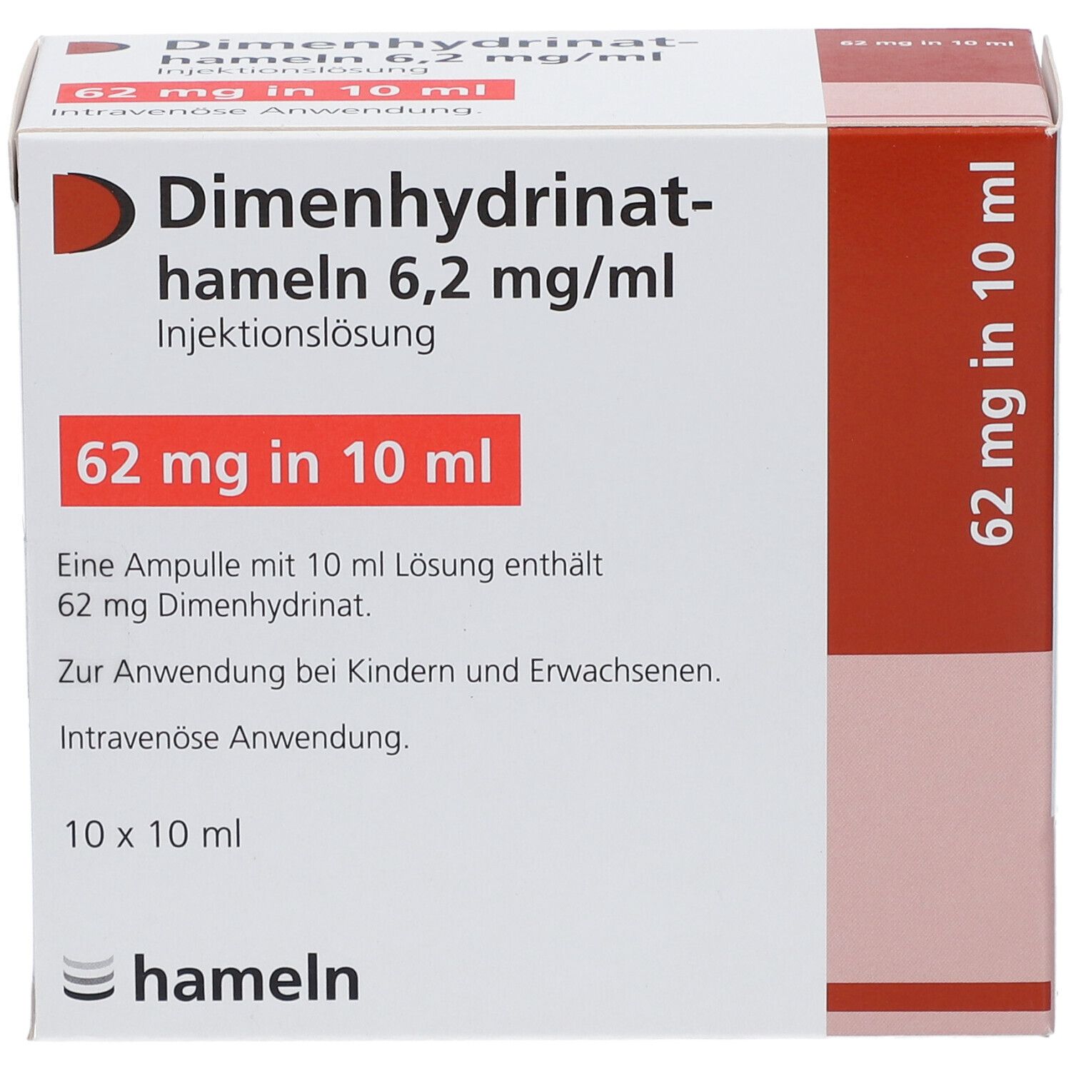 DIMENHYDRINAT-hameln 6,2 mg/ml Injektionslösung